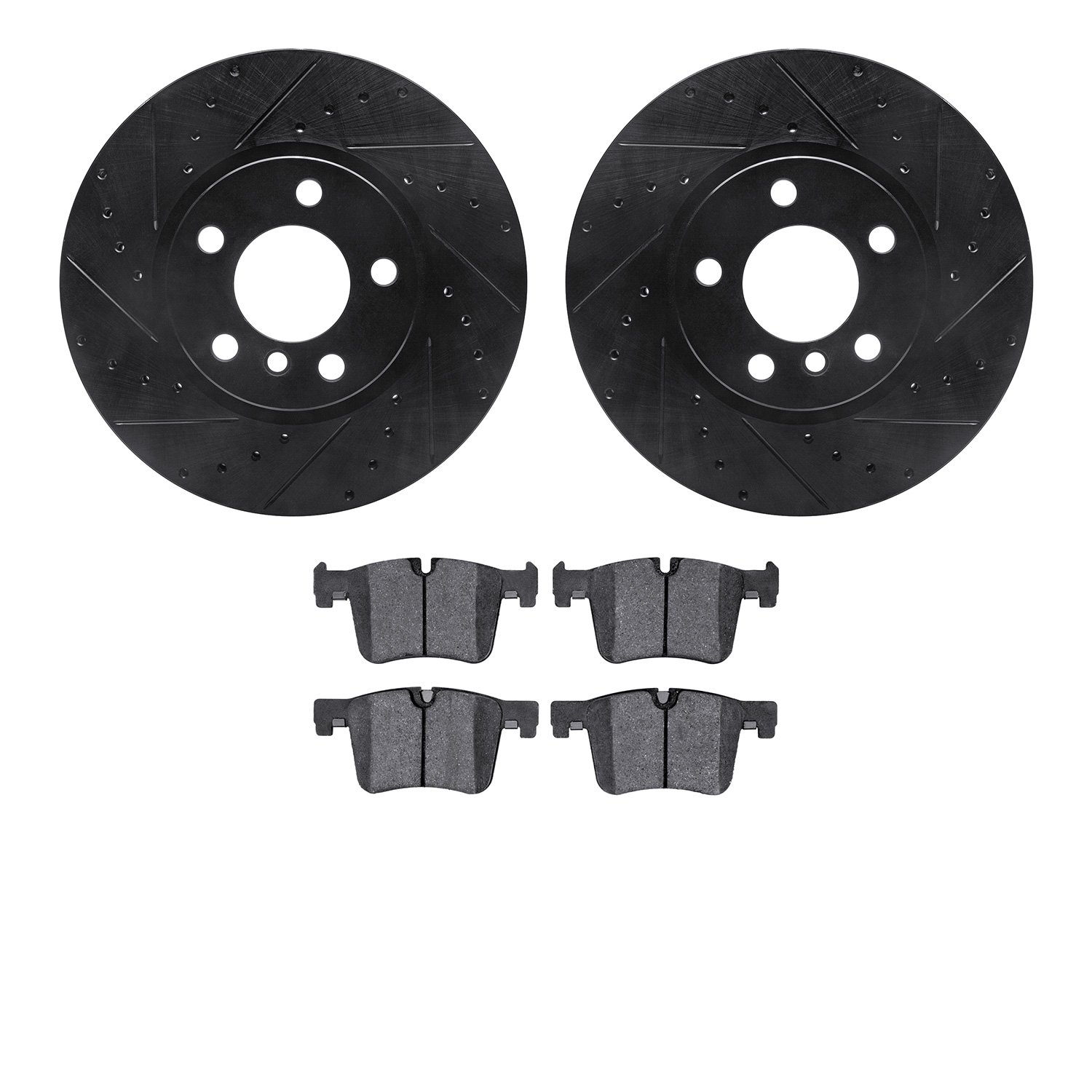 Drilled/Slotted Brake Rotors with 3000-Series Ceramic Brake Pads