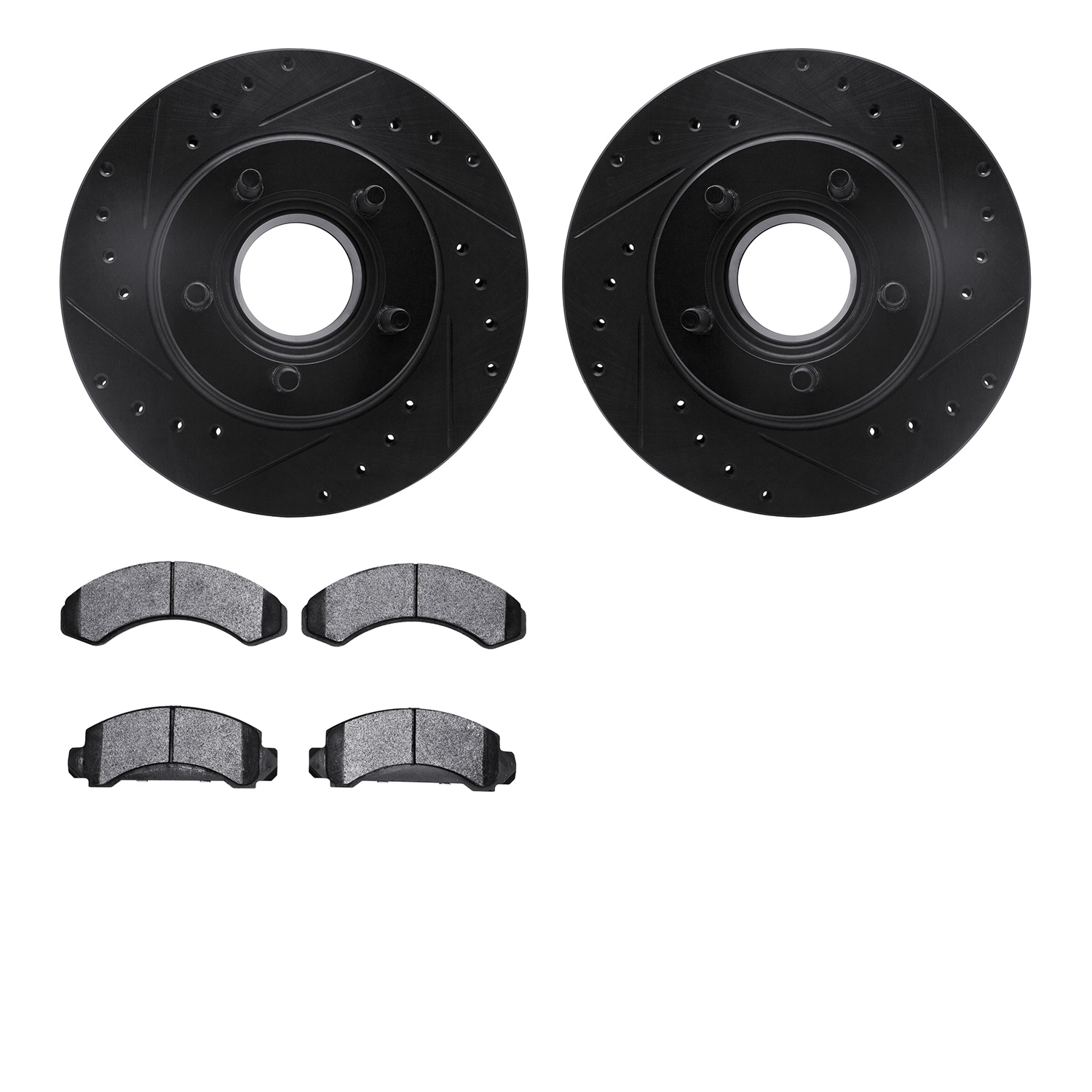 8302-54061 Drilled/Slotted Brake Rotors with 3000-Series Ceramic Brake Pads Kit [Black], 1993-1994 Ford/Lincoln/Mercury/Mazda, P