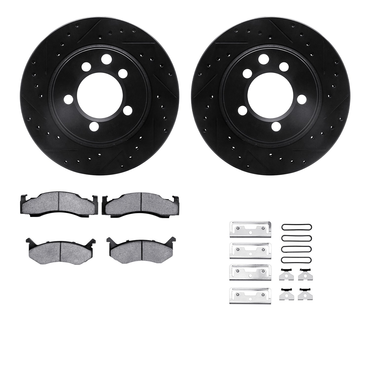 Drilled/Slotted Brake Rotors with 3000-Series Ceramic Brake Pads