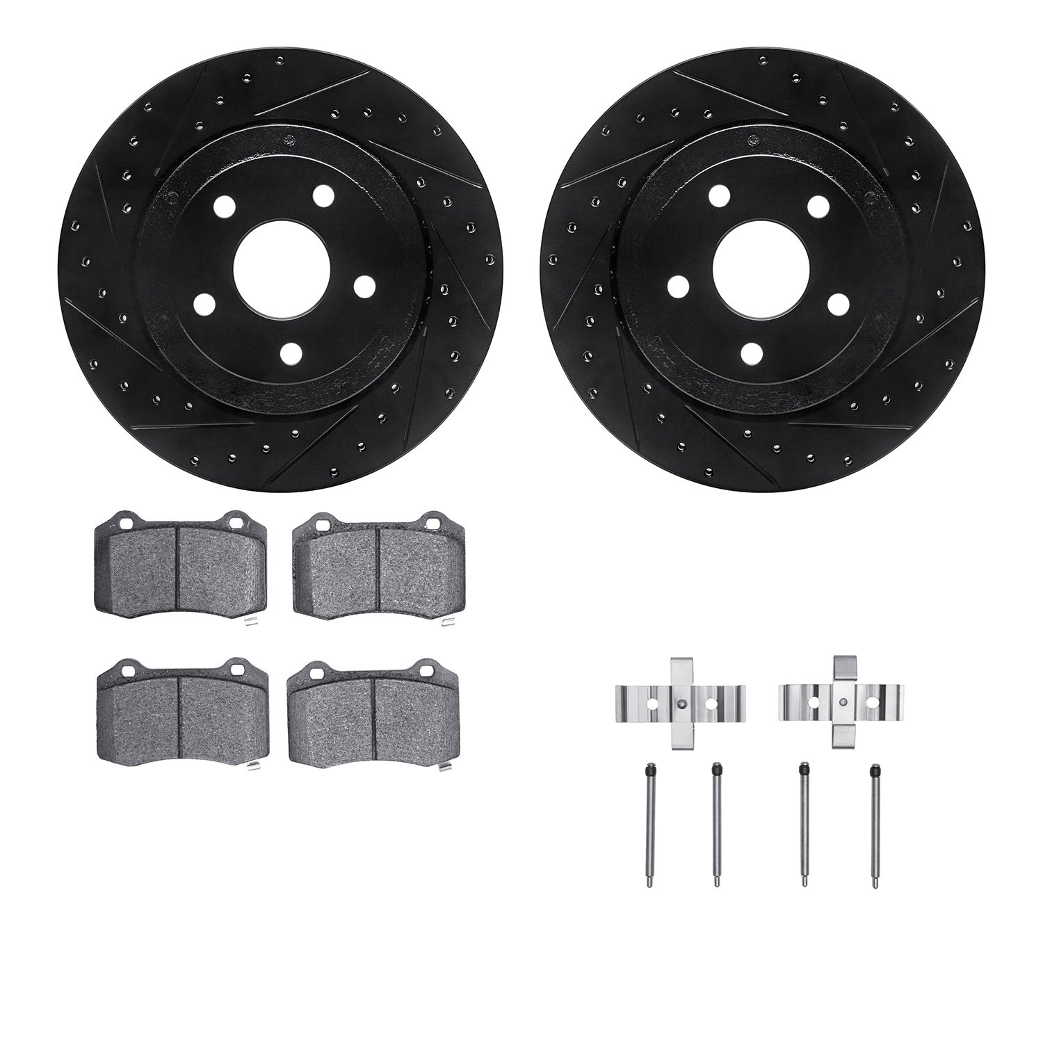 Drilled/Slotted Brake Rotors with Ultimate-Duty Brake Pads Kit