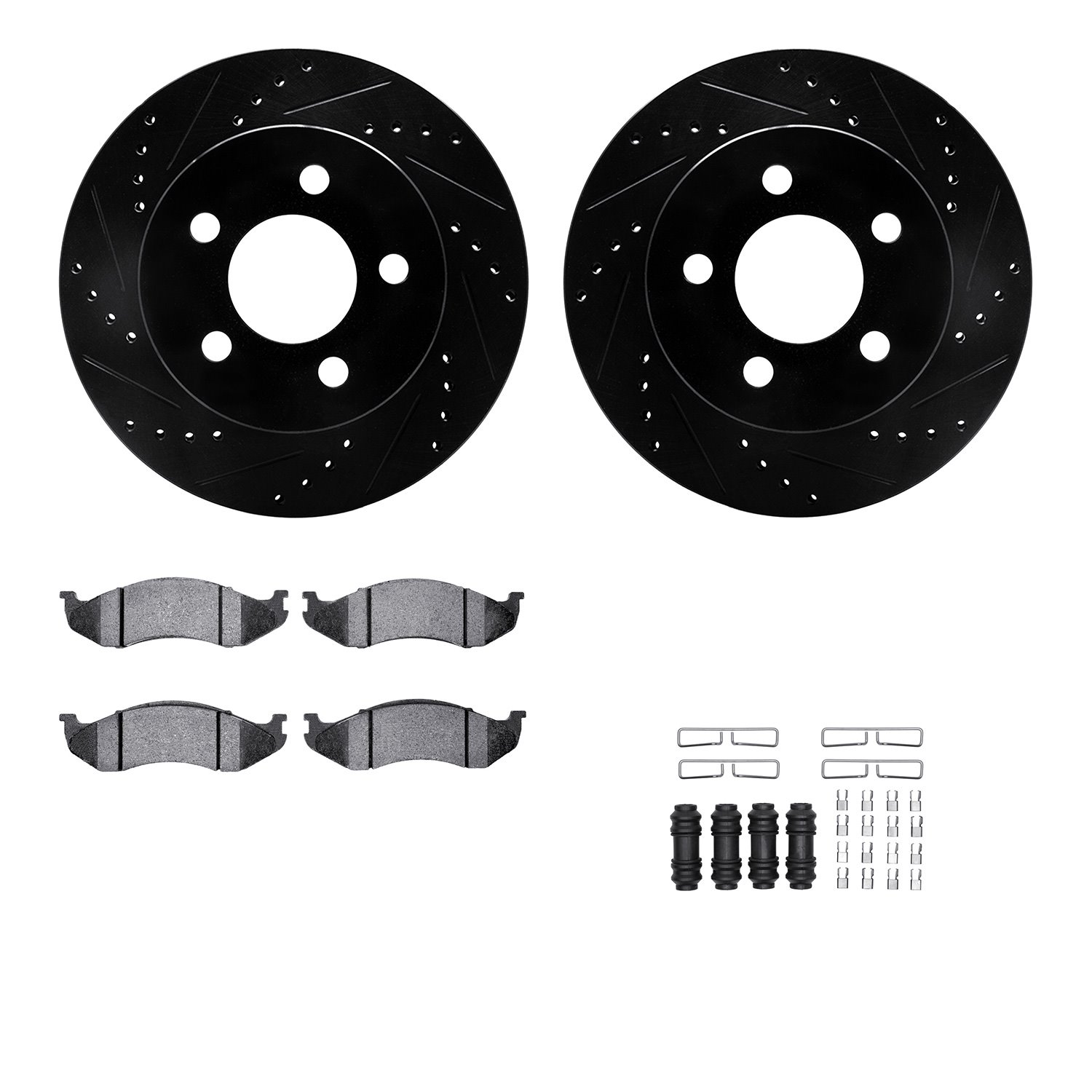 Drilled/Slotted Brake Rotors with Ultimate-Duty Brake Pads Kit