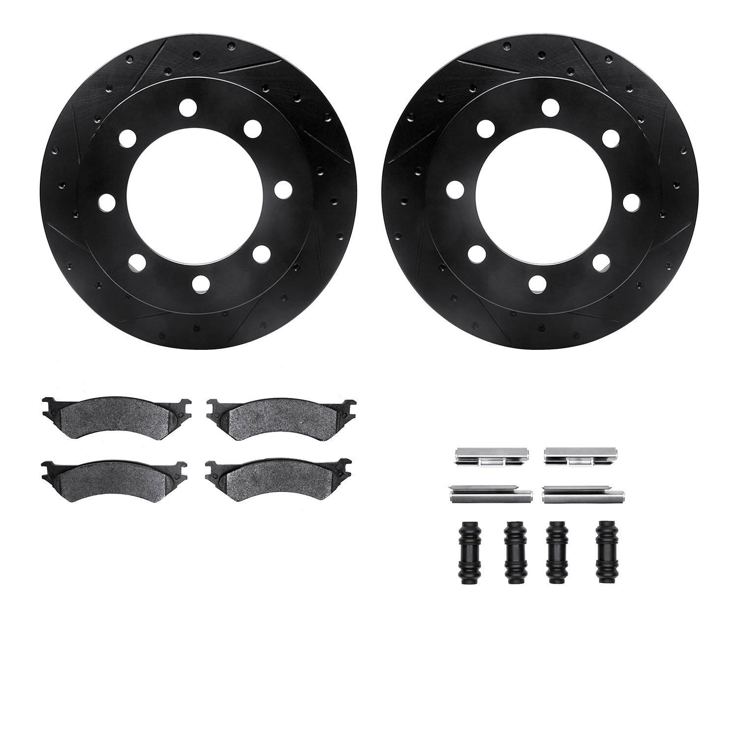 Drilled/Slotted Brake Rotors with Ultimate-Duty Brake Pads Kit