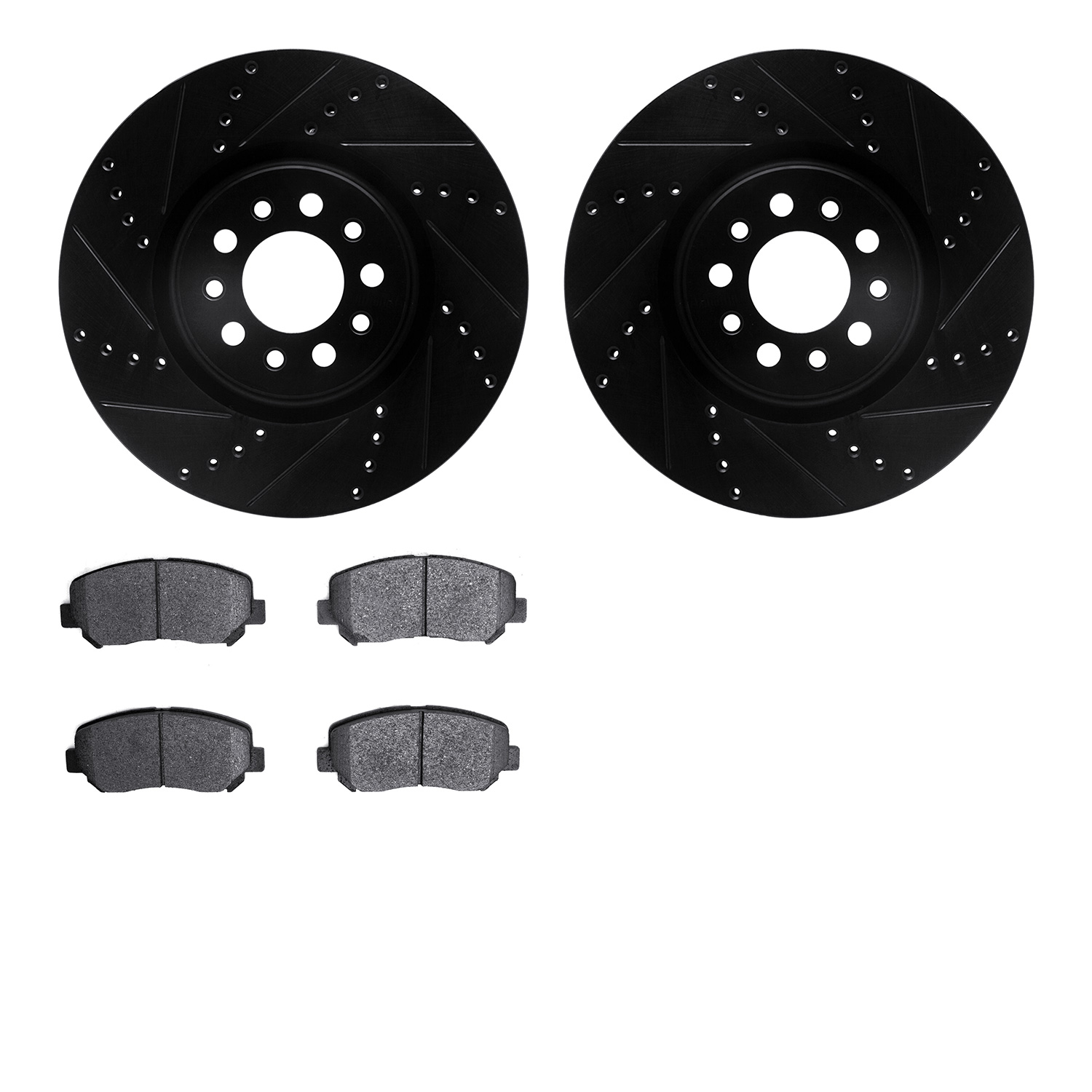 Drilled/Slotted Brake Rotors w/5000 Advanced Brake Pads Kit