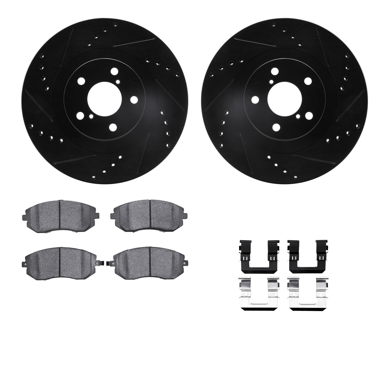 Drilled/Slotted Brake Rotors w/5000 Euro Ceramic Brake Pads