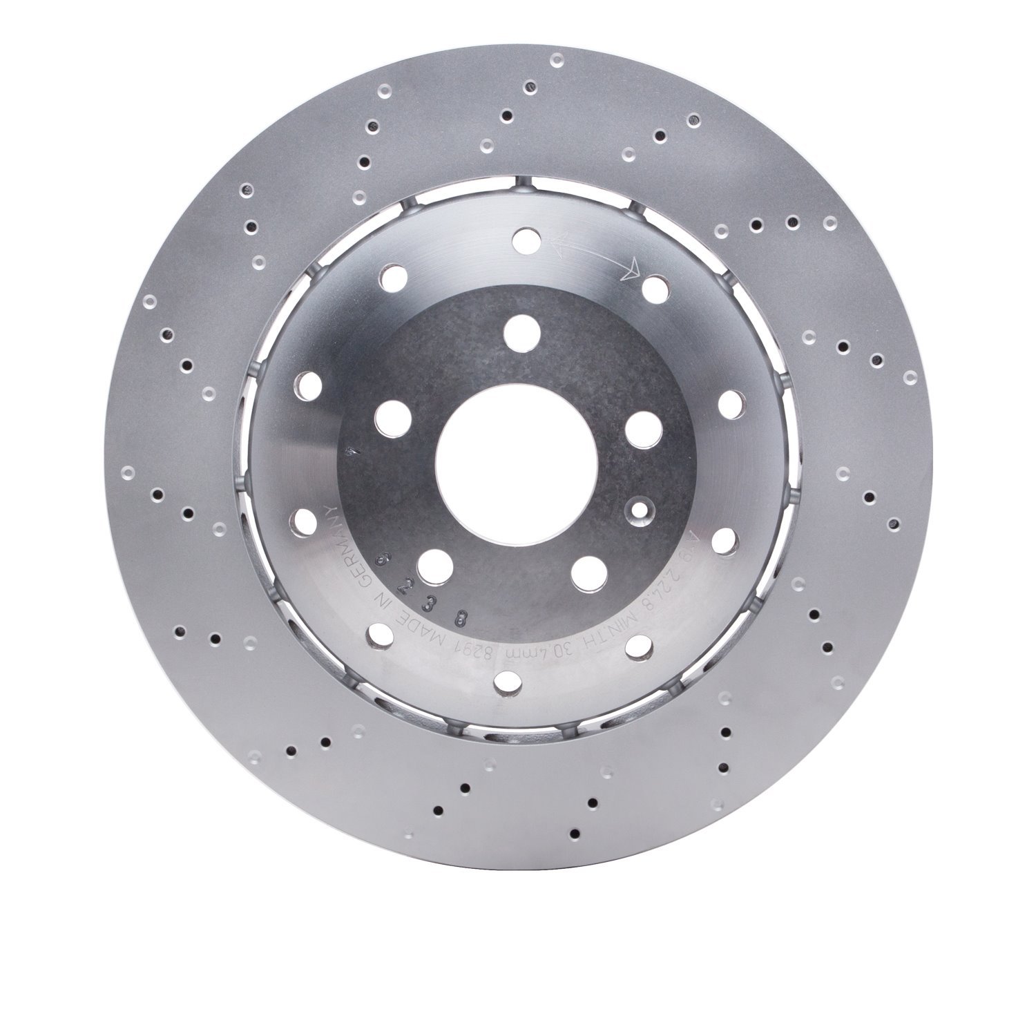 920-73060A GEOMET Drilled Hi-Carbon Alloy Brake Rotor [Coated], 2008-2012 Audi/Volkswagen, Position: Rear