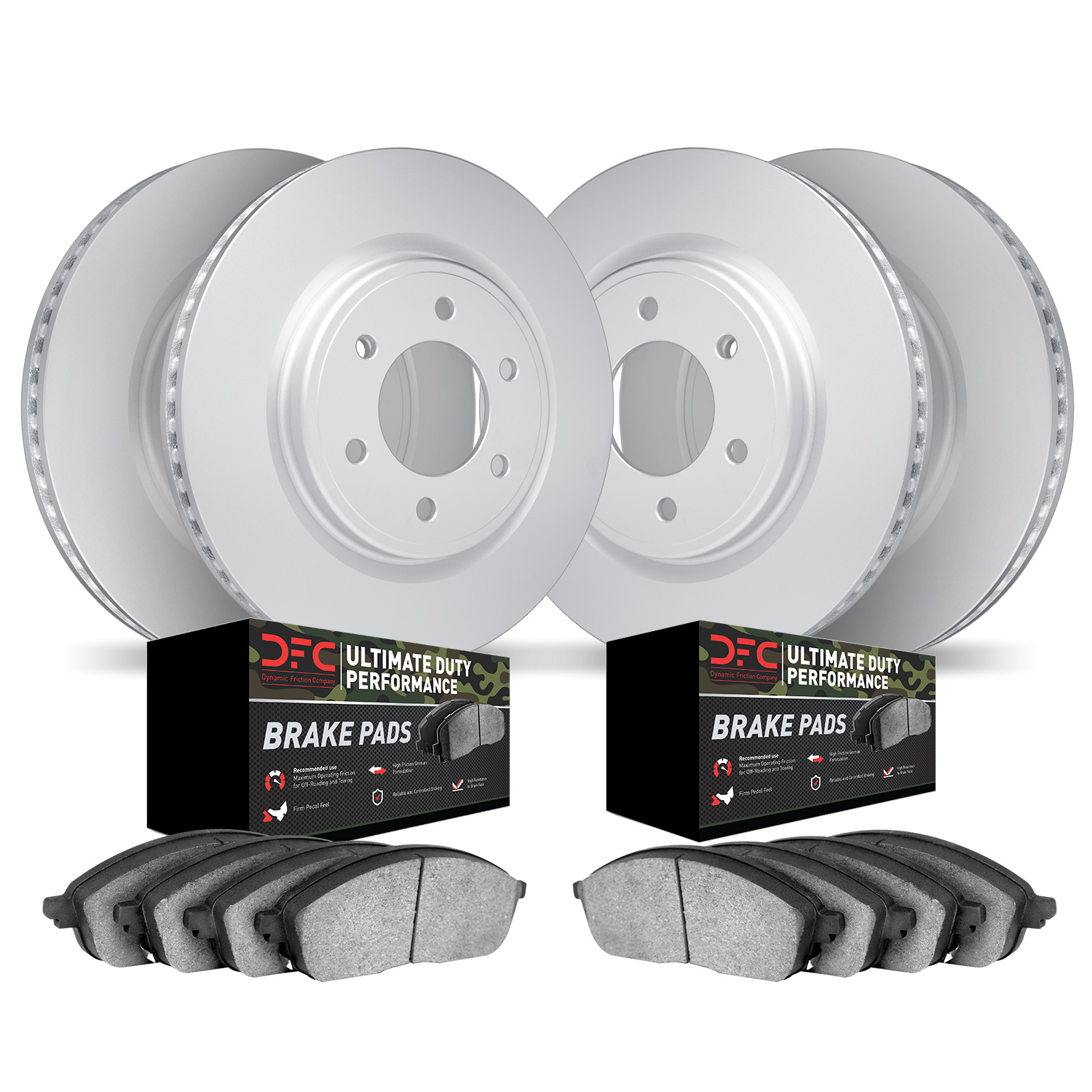 9404-48016 GEOMET Brake Rotors with Ultimate-Duty Brake Pads Kit, 2015-2020 GM, Position: Front and Rear
