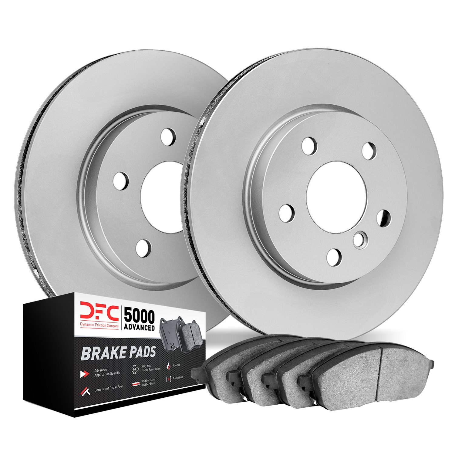 9502-02010 GEOMET Brake Rotors w/5000 Advanced Brake Pads Kit, 1998-1998 Porsche, Position: Front