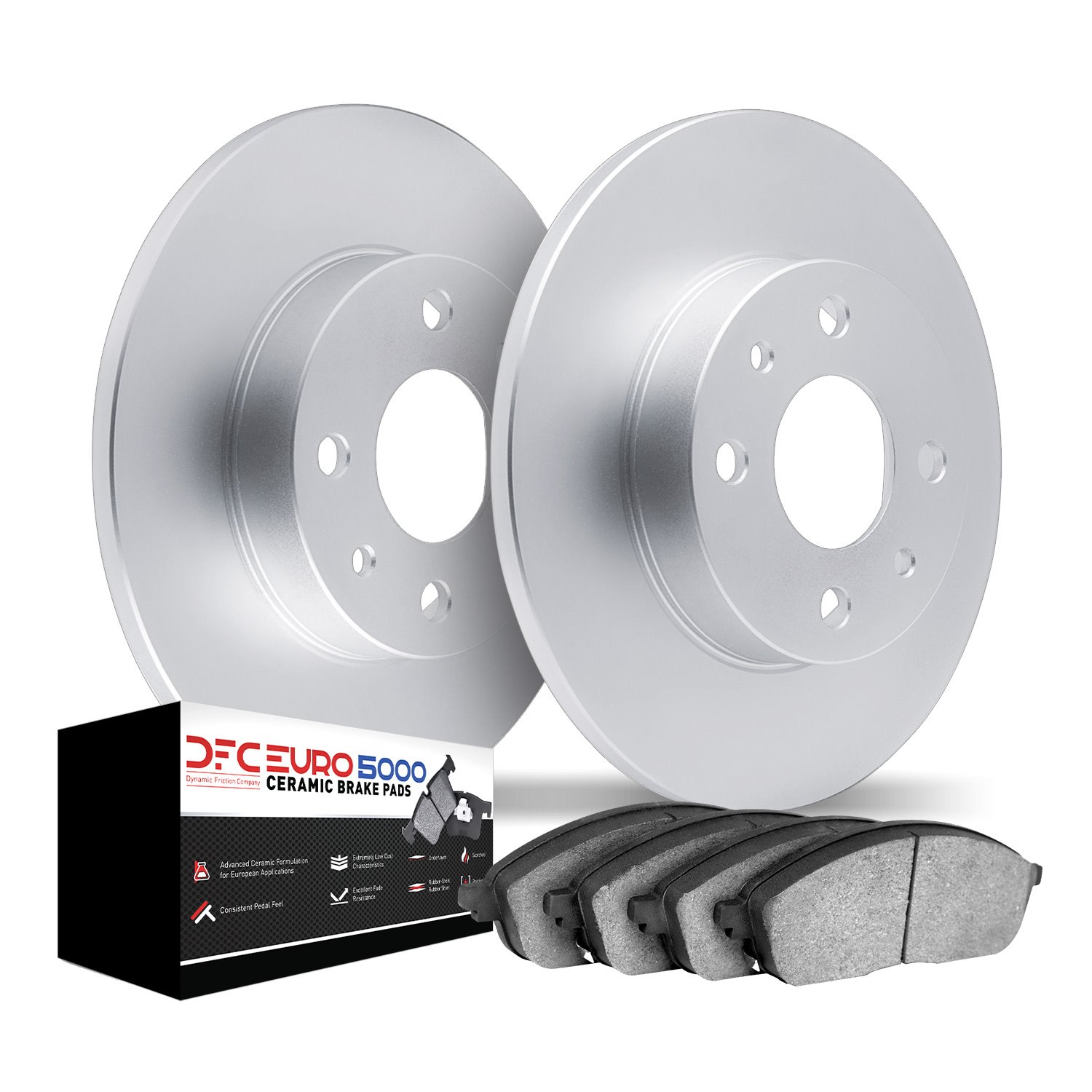 9602-02000 GEOMET Brake Rotors w/5000 Euro Ceramic Brake Pads Kit, 1970-1976 Porsche, Position: Rear