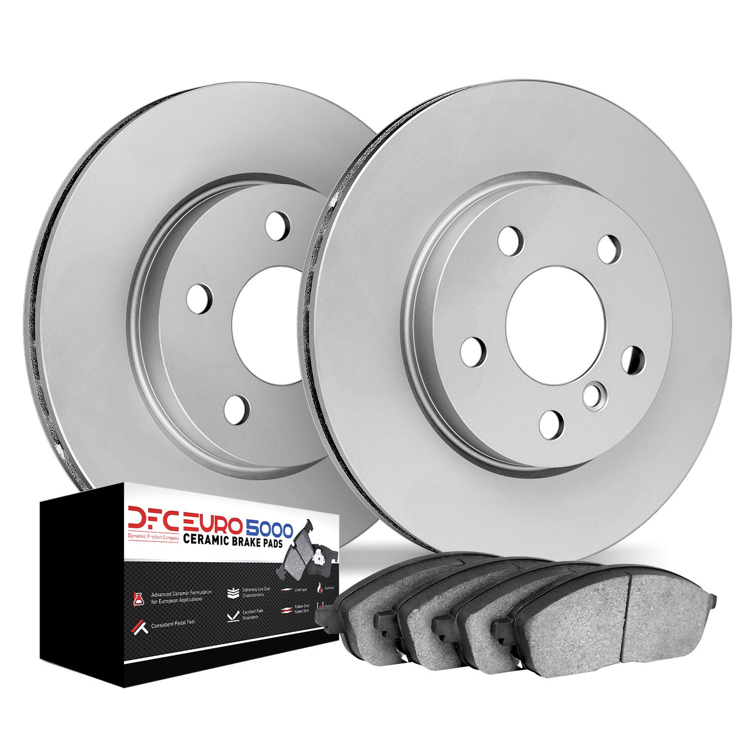 9602-63027 GEOMET Brake Rotors w/5000 Euro Ceramic Brake Pads Kit, 2012-2017 Mercedes-Benz, Position: Front