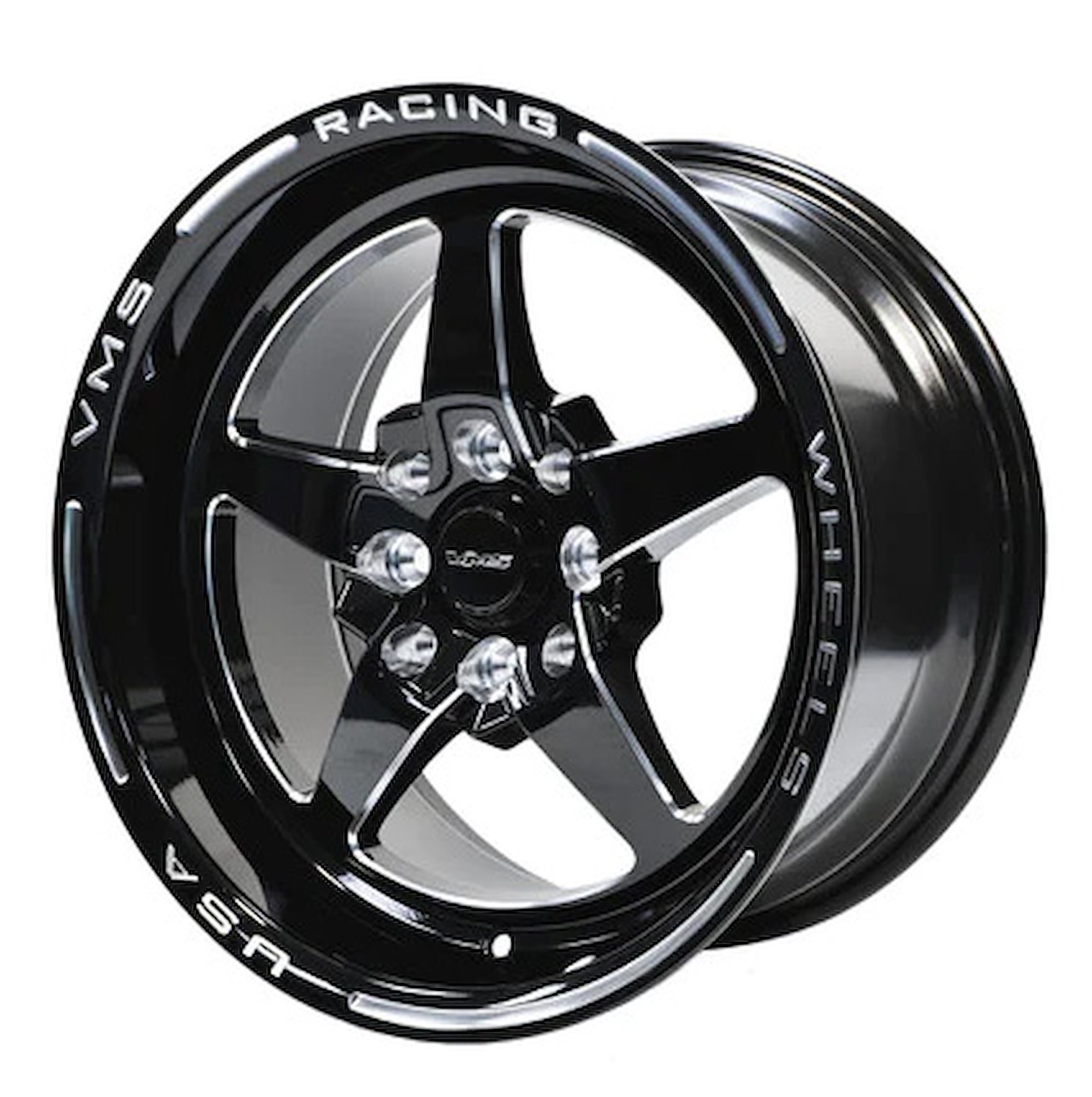 VWST001 V-Star Wheel, Size: 13" x 9", Bolt Pattern: 4 x 100 mm & 4 x 4 1/2" (114.3 mm) [Finish: Gloss Black Milled]