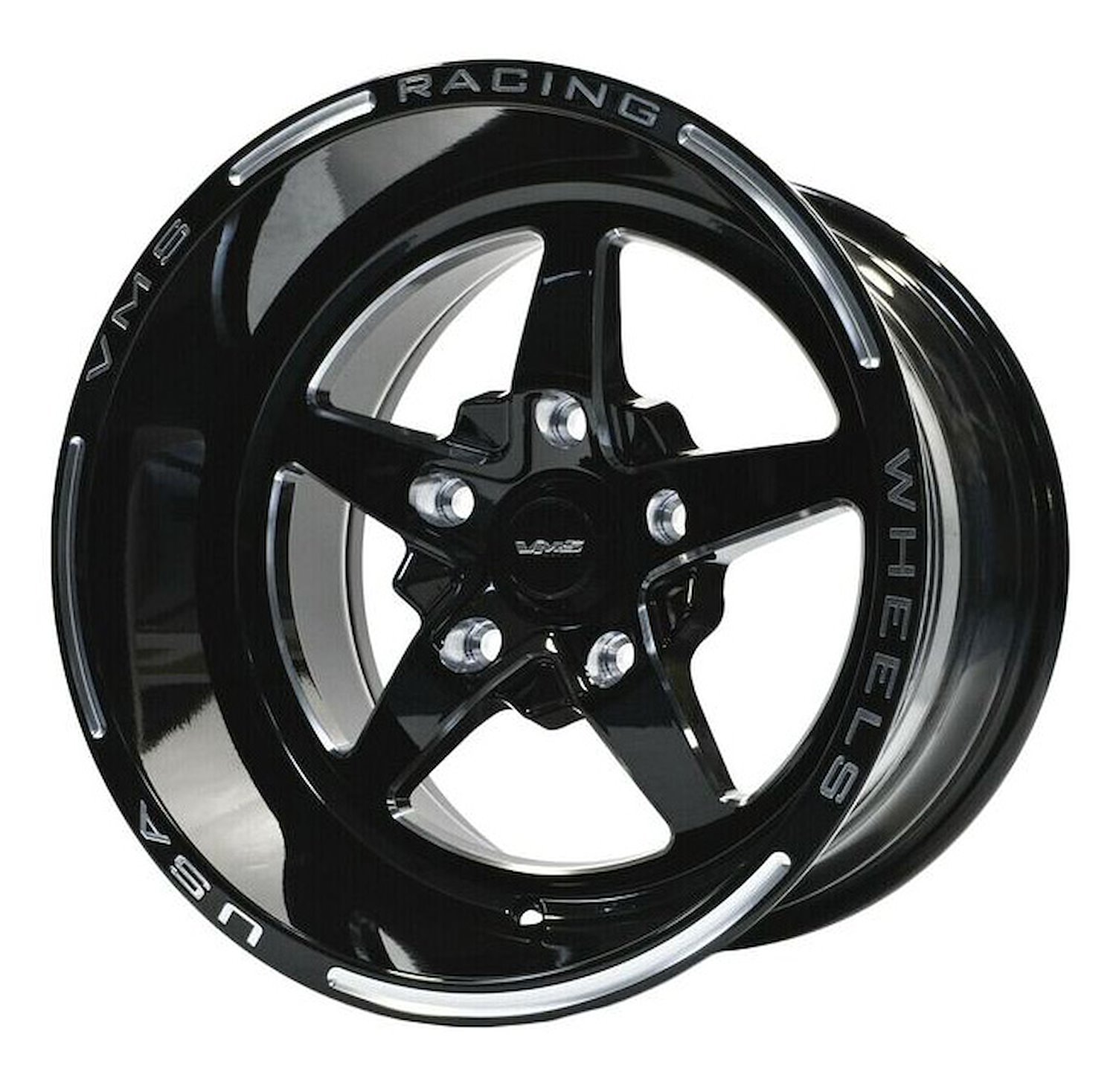 VWST022 V-Star Wheel, Size: 15" x 10", Bolt Pattern: 5 x 4 3/4" (120.65 mm) [Finish: Gloss Black Milled]