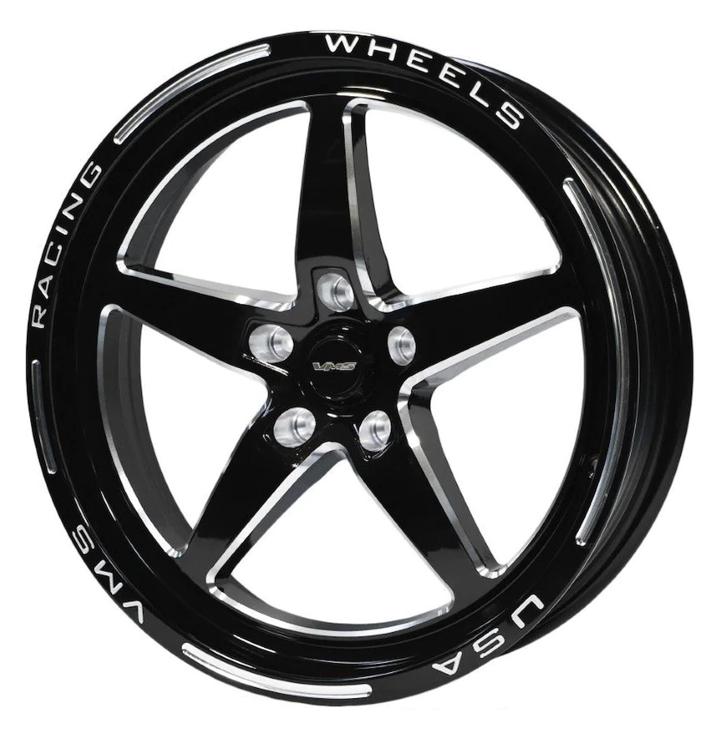 VWST032 V-Star Wheel, Size: 18" x 5", Bolt Pattern: 5 x 115 mm [Finish: Gloss Black Milled]