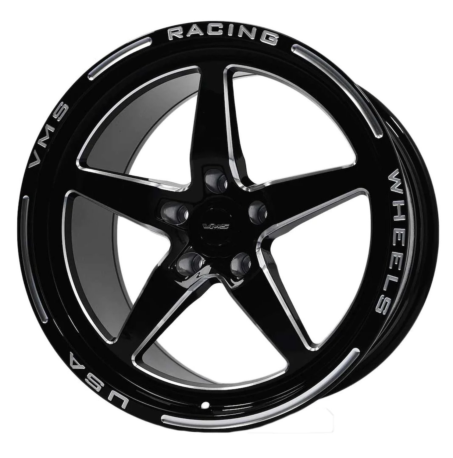 VWST042 V-Star Wheel, Size: 18" x 9.5", Bolt Pattern: 5 x 112 mm [Finish: Gloss Black Milled]