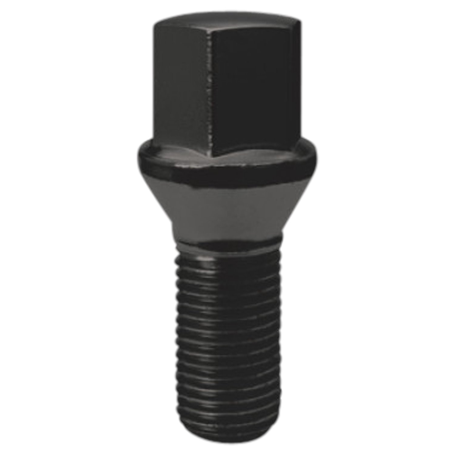 17018BC Lug Bolt, Cone Seat, 17 mm, 14 mm x 1.50, Black, 27 mm