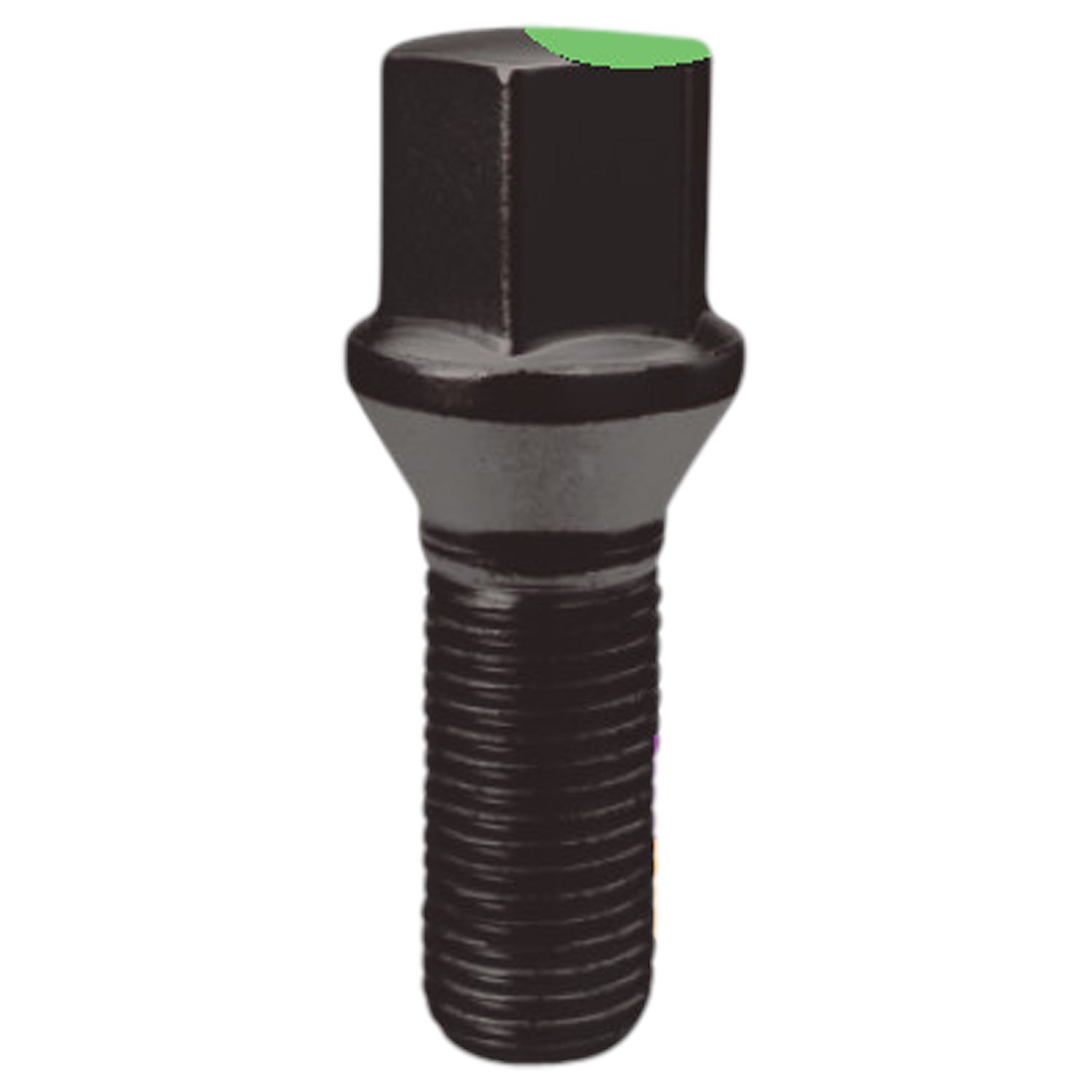 17020BC Lug Bolt, Cone Seat, 17 mm, 14 mm x 1.50, Black, 32 mm