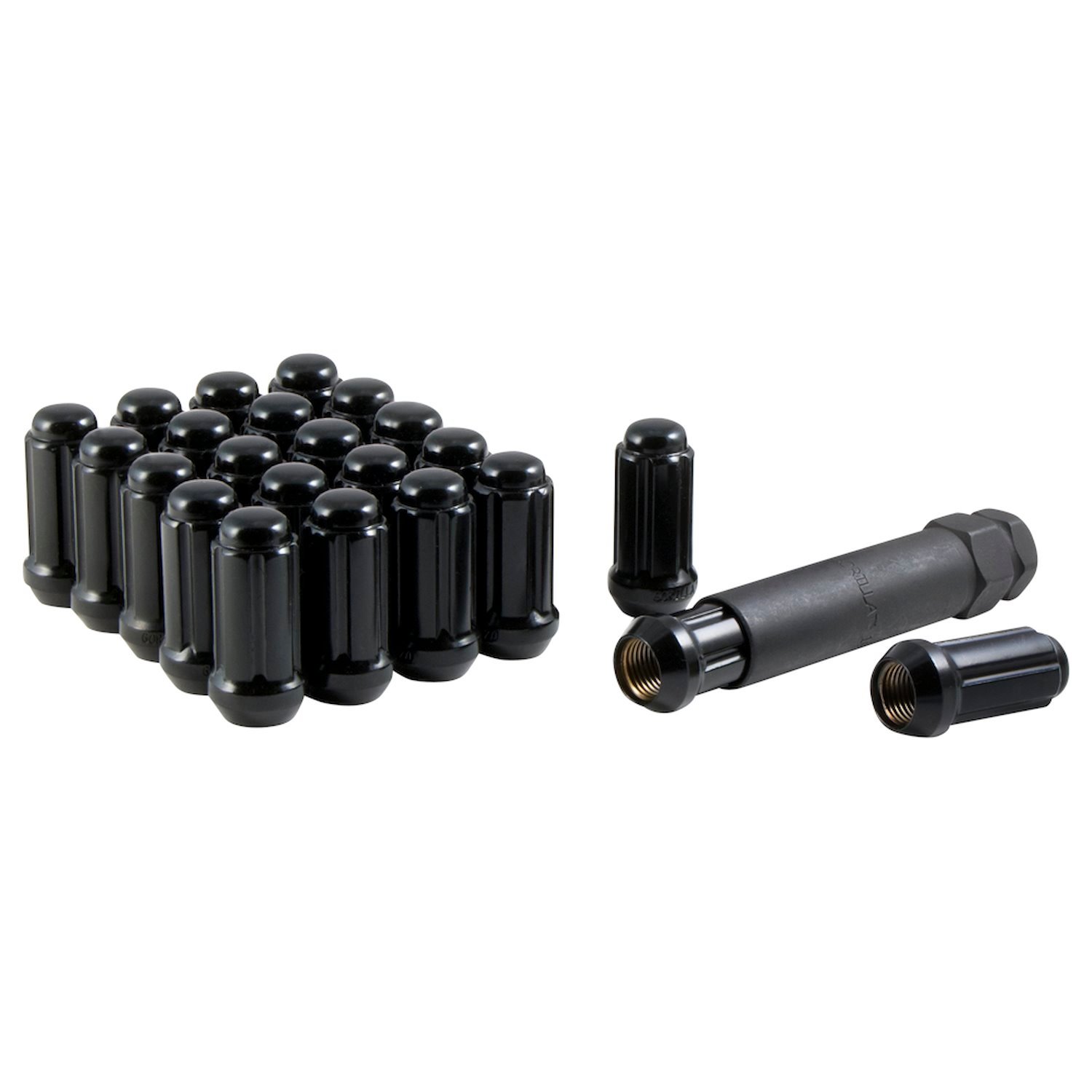 21188XLBC Small Diameter Acorn XL-Lug Kit, 1/2", Black