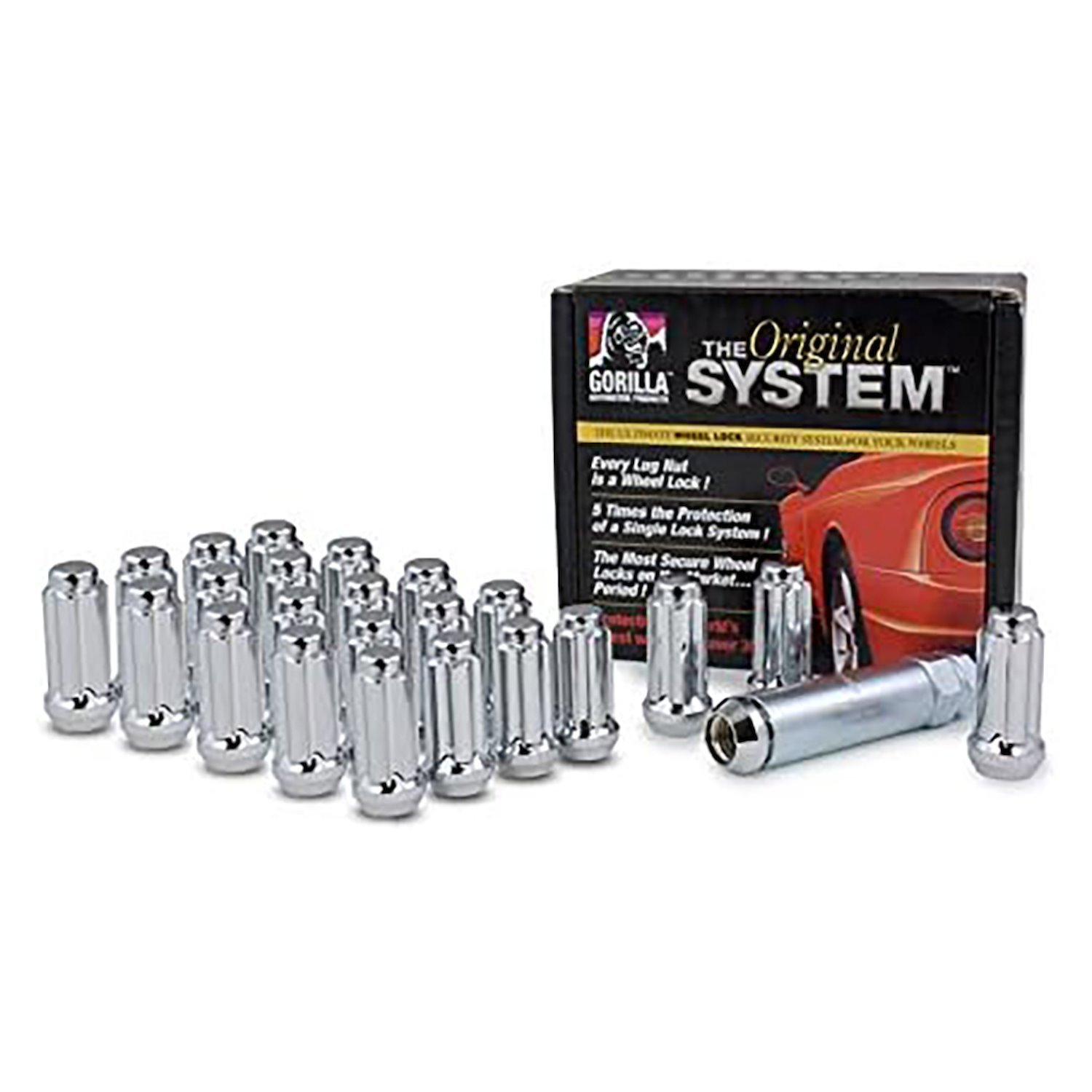 26644SD Small Diameter Lock System, 6-Lug Kit, Duplex 14 mm x 1.50, Chrome