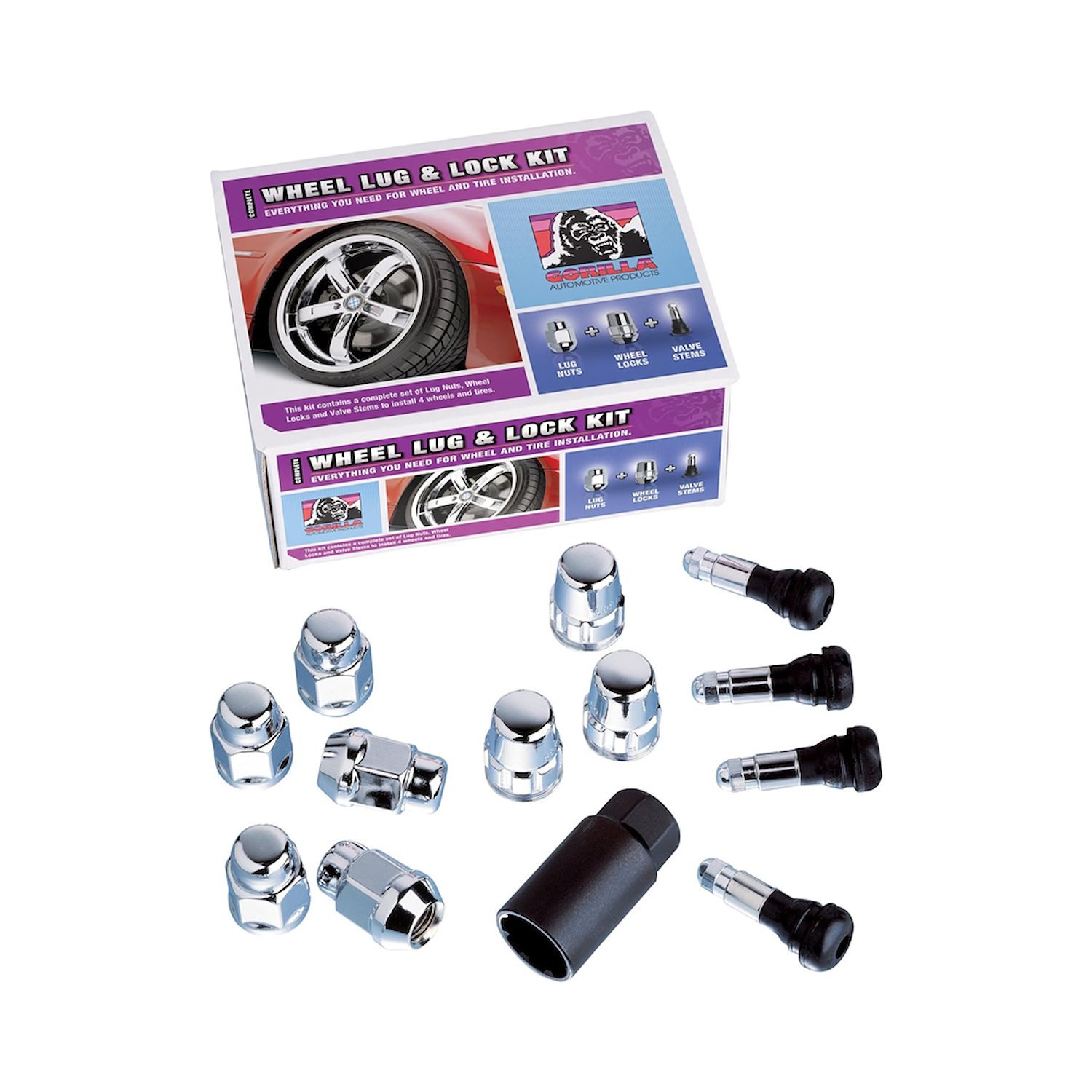 76895XL 8-Lug Dup Acrn Xl 7/8" 9/16 Wheel Installation Kit, Chrome