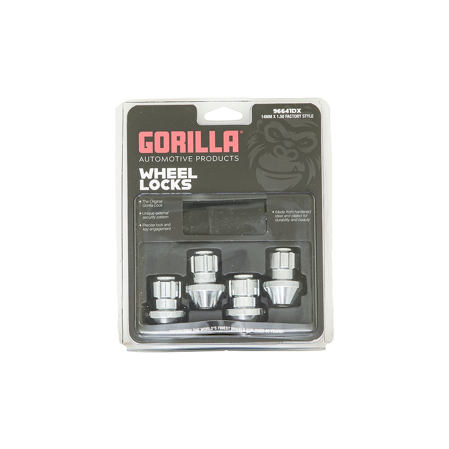 96641DX Gorilla Lock Factory-Style Wheel Locks, 14 mm x 1.50, Chrome