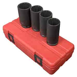 4pc. Deep 12-Point Spindel Nut Socket Set 1/2" Drive