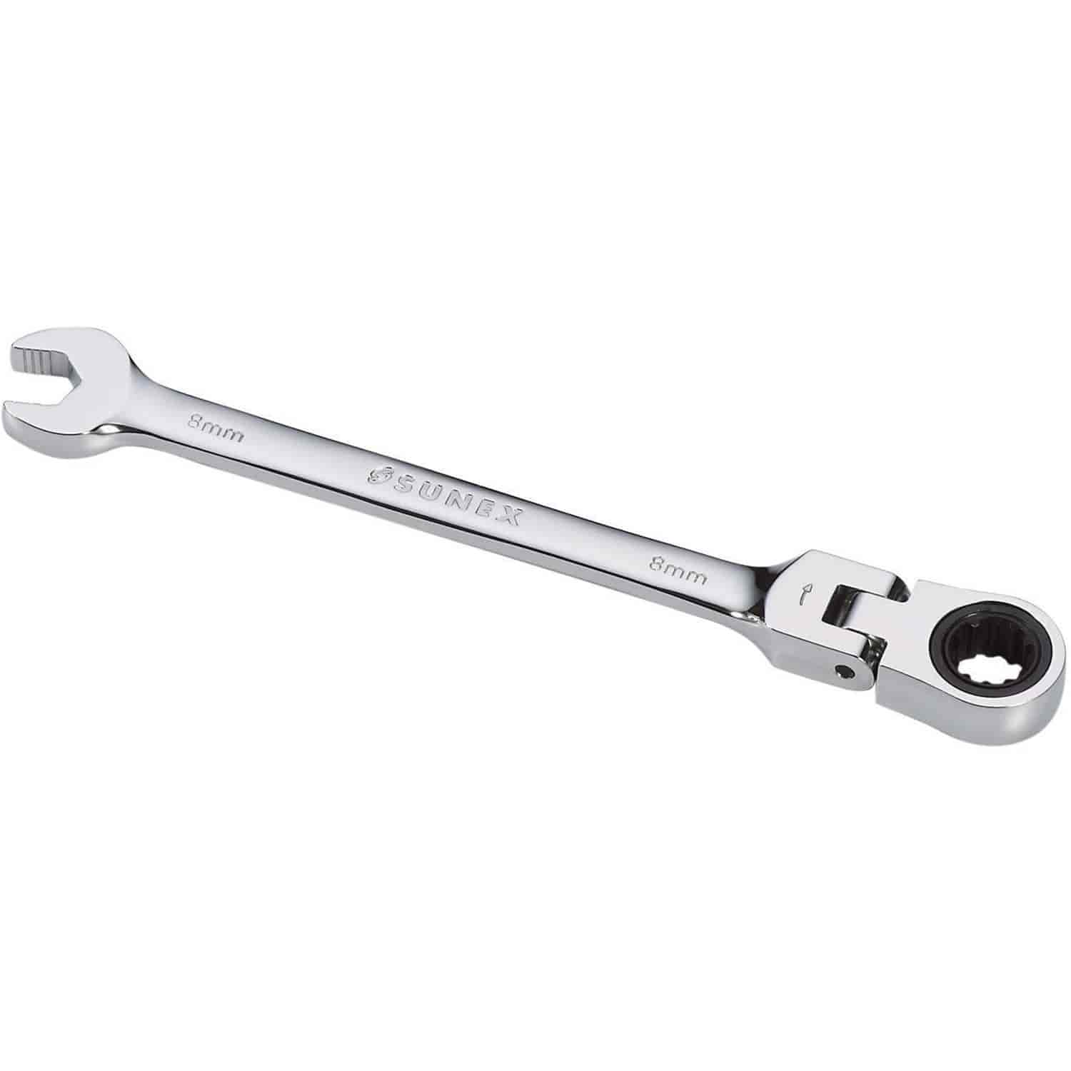 8mm V-Groove Flex Head Combination Ratcheting Wrench