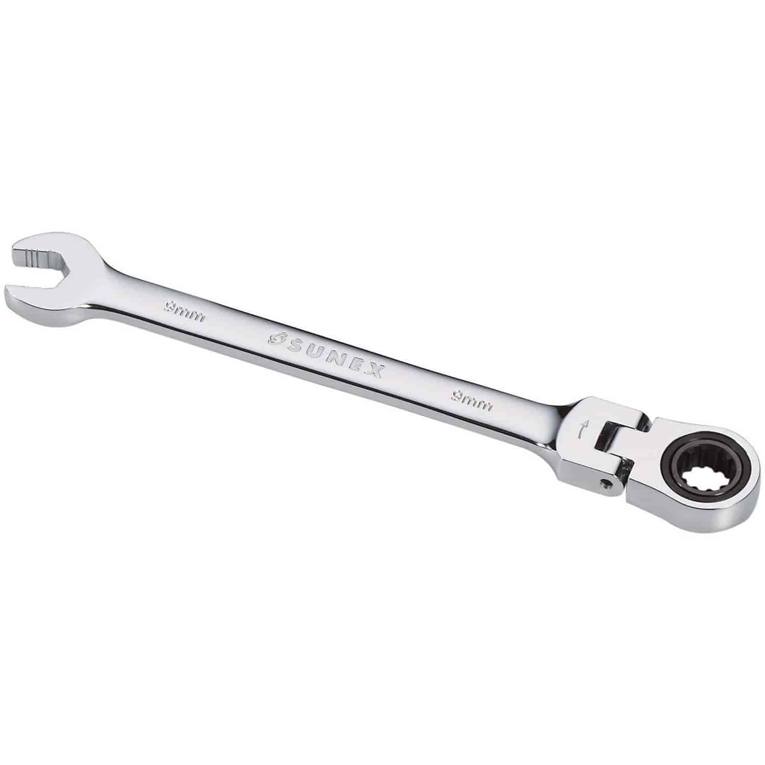 9mm V-Groove Flex HeadCombination Ratcheting Wrench