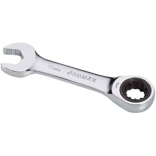 12mm Stubby V-Groove Combination Ratcheting Wrench
