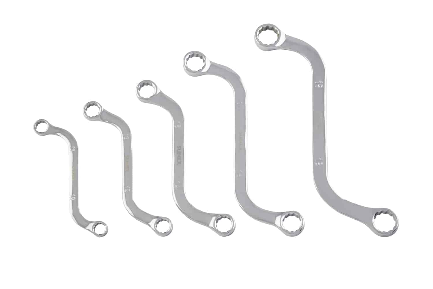 5 Pc. Fully Polished Metric S-Style Double Box Wrench Set