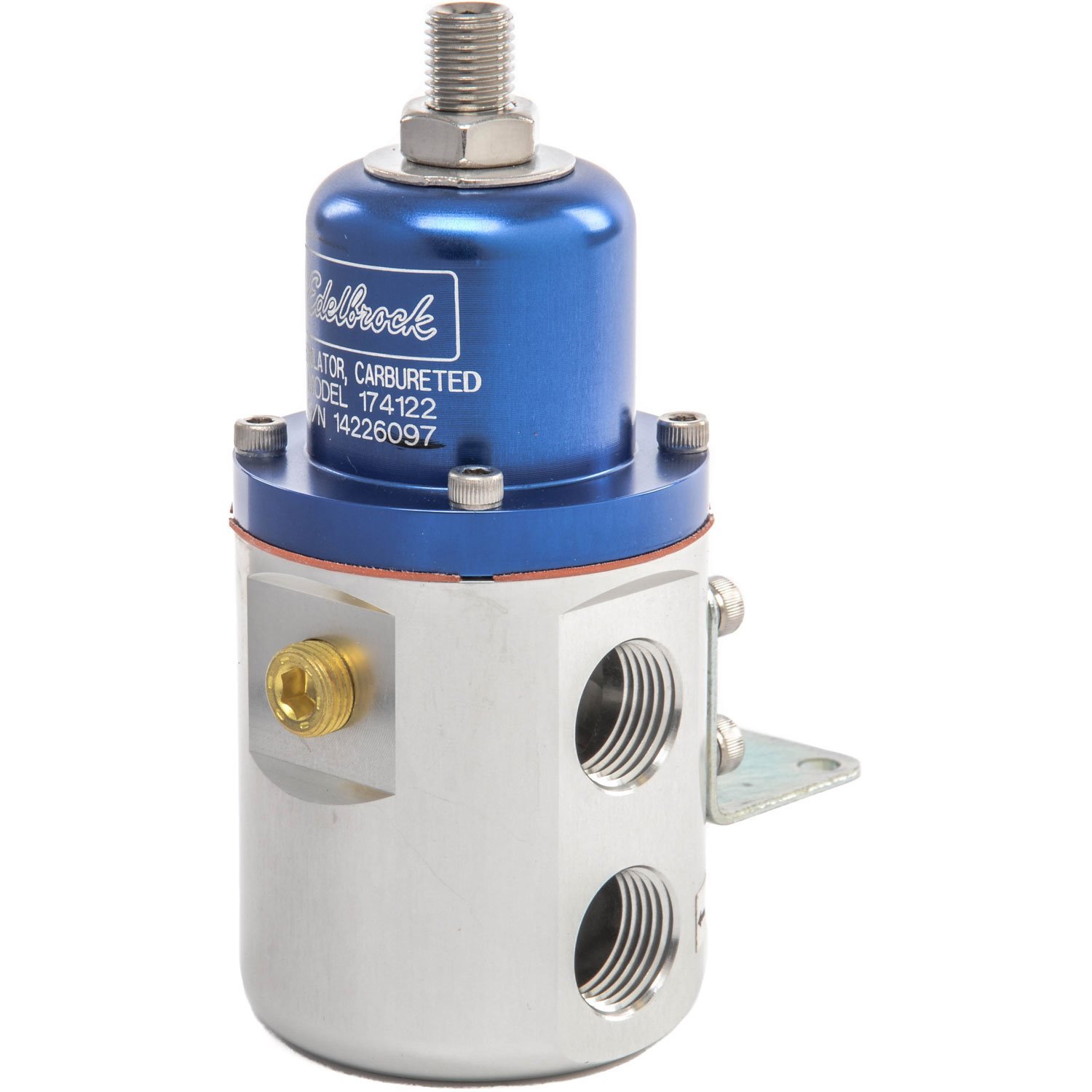 Carbureted Adjustable Non-Bypass Fuel Pressure Regulator 160 GPH with 3/8" NPT Inlet/Outlet in Blue Finish
