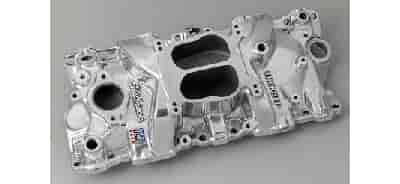 Performer Small Block Chevy Intake Manifold Polished for 1987-95 Cast Iron Heads