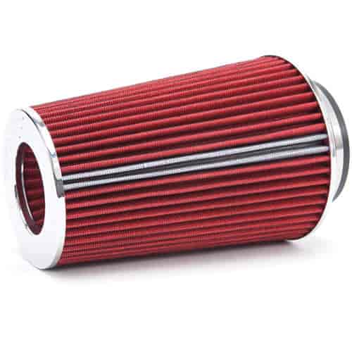 Universal Red Tall Conical Air Filter with 10.50" Overall Length for 3",3.5", and 4" Air Intake Systems