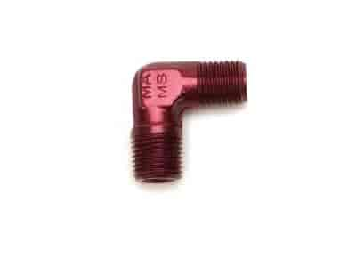 Male Pipe Nipple 1/8" NPT x 1/8" NPT 90°, Anodized Red