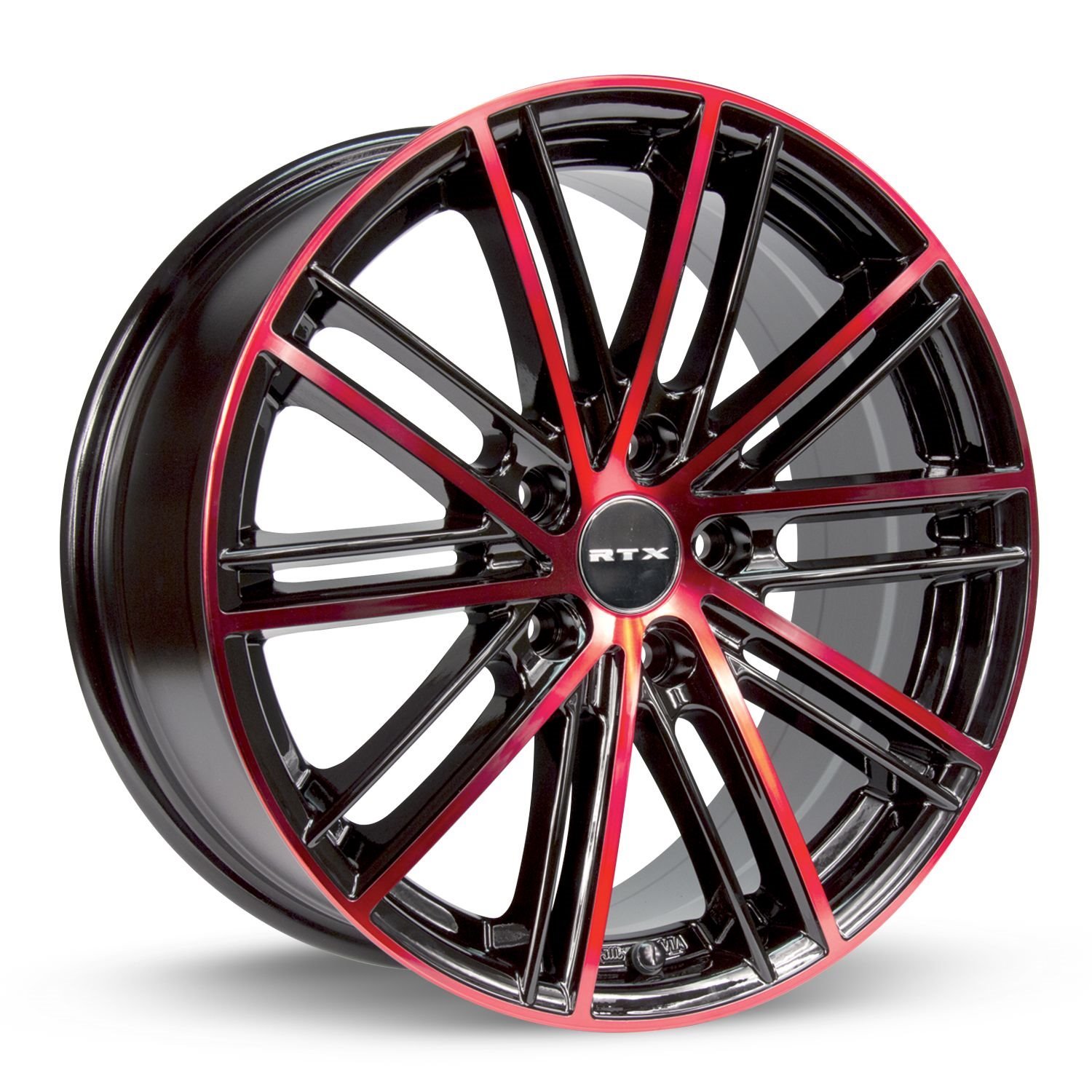 081209 RTX-Series Strobe 5 Wheel [Size: 17" x 7.50"] Black Machined Red Finish
