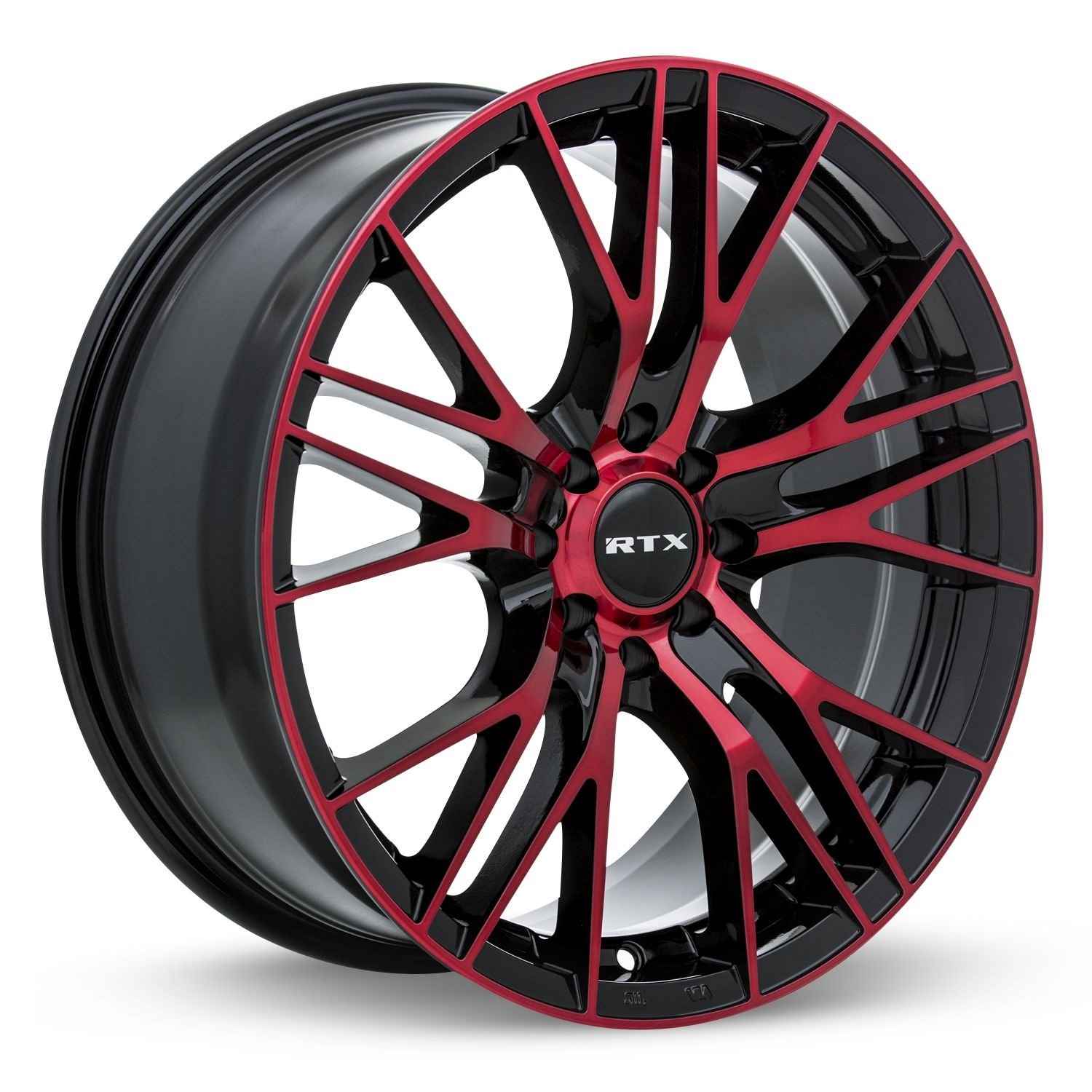 082313 RTX-Series Vertex Wheel [Size: 16" x 7"] Black Machined Red Finish