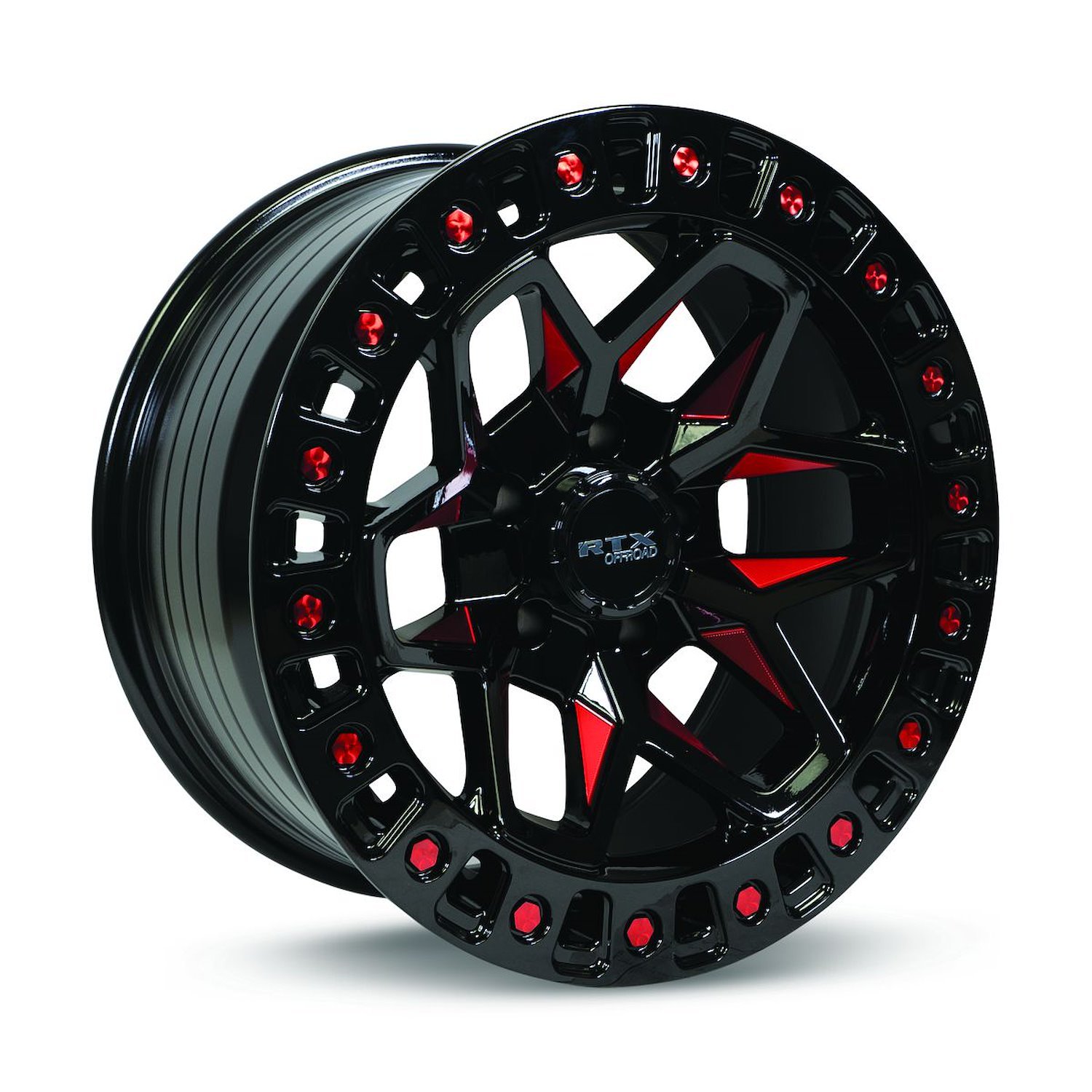 082929 Off-Road Series Zion Wheel [Size: 17" x 9"] Black Milled Red Finish