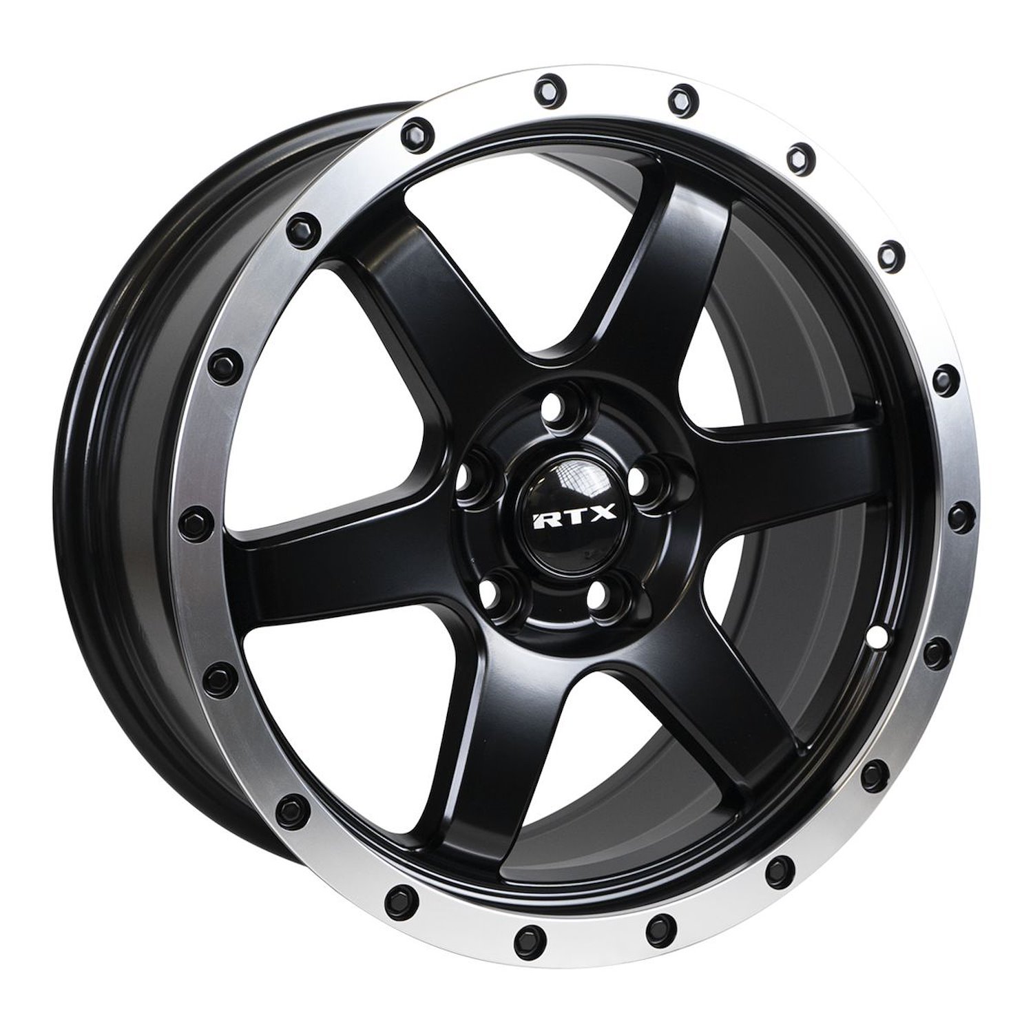083014 RTX-Series Dakar Wheel [Size: 17" x 8"] Satin Black Machined Edge Lip Finish