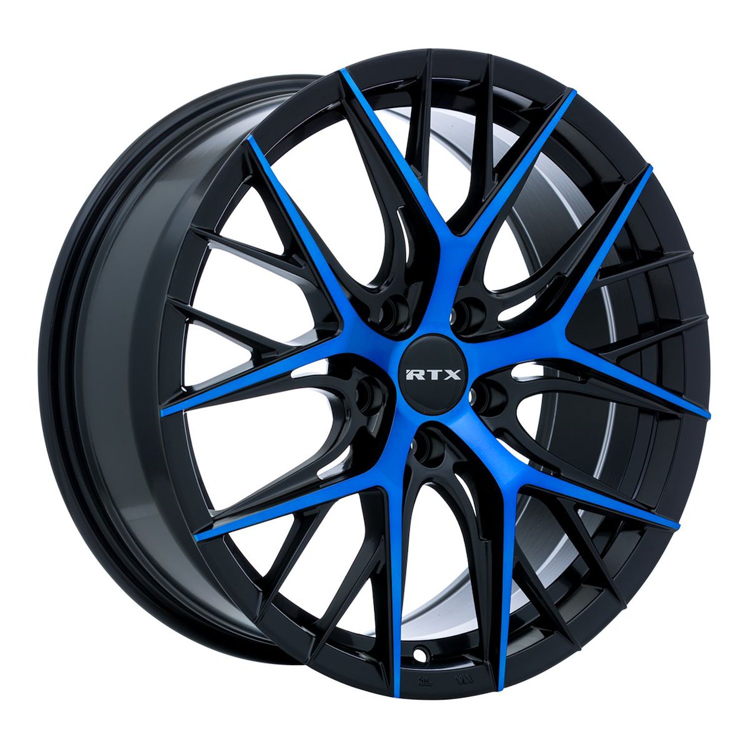 083054 RTX-Series Valkyrie Wheel [Size: 18" x 8"] Gloss Black Machined Blue Finish