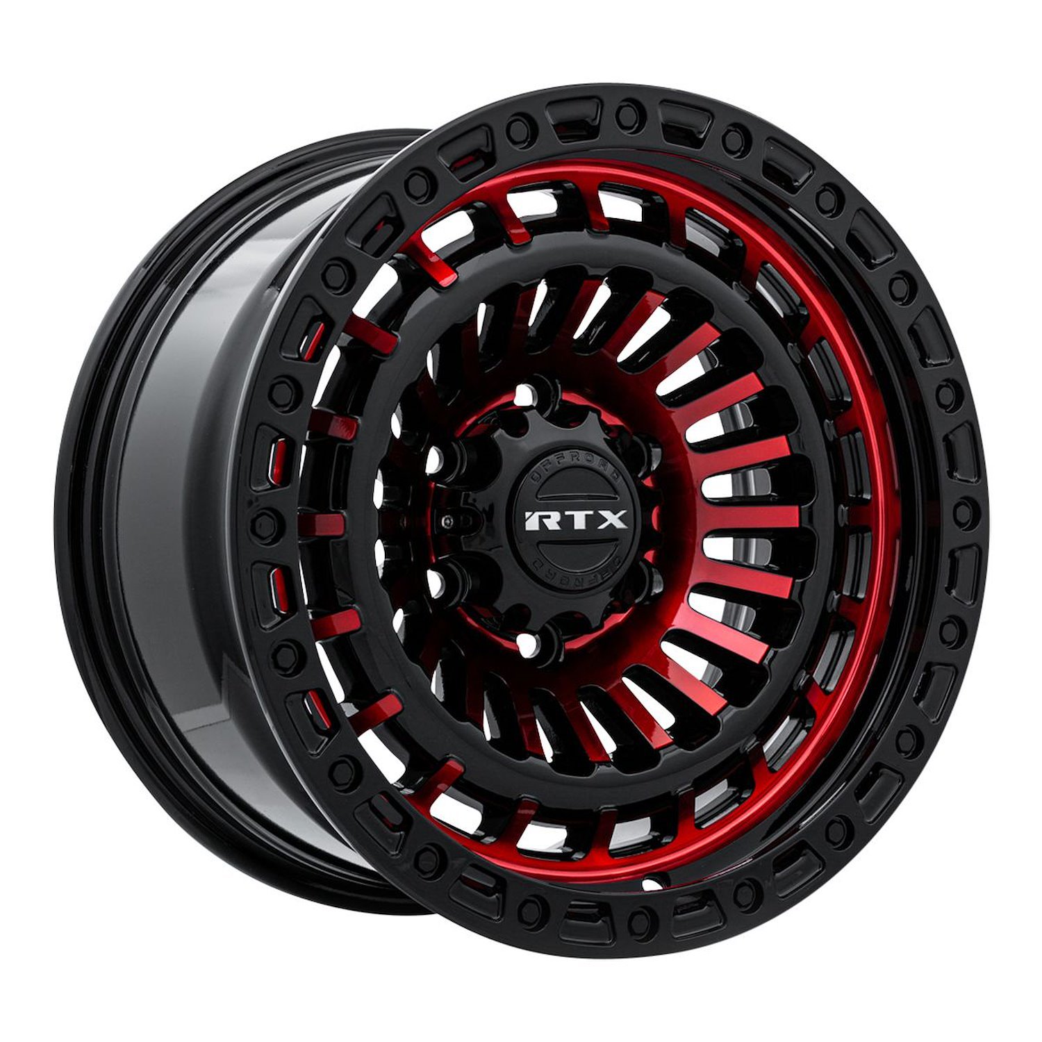 083093 Off-Road Series Moab Wheel [Size: 17" x 9"] Gloss Black Machined Red Lip Finish