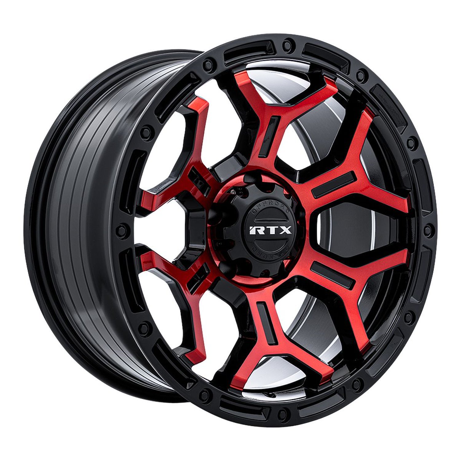 083104 Off-Road Series Goliath Wheel [Size: 18" x 9"] Gloss Black Machined Red Spokes Finish