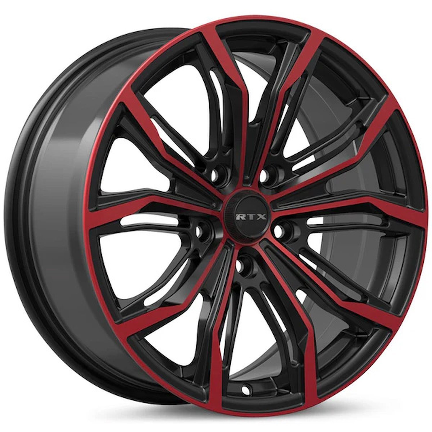 083259 RTX-Series Black Widow Wheel [Size: 18" x 8"] Black Machined Red Finish