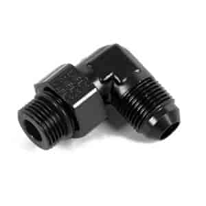 Ano-Tuff 90° Radiused Port Adapter -6AN Male Flare to 7/16"-20 (-4AN O-Ring Port) Swivel