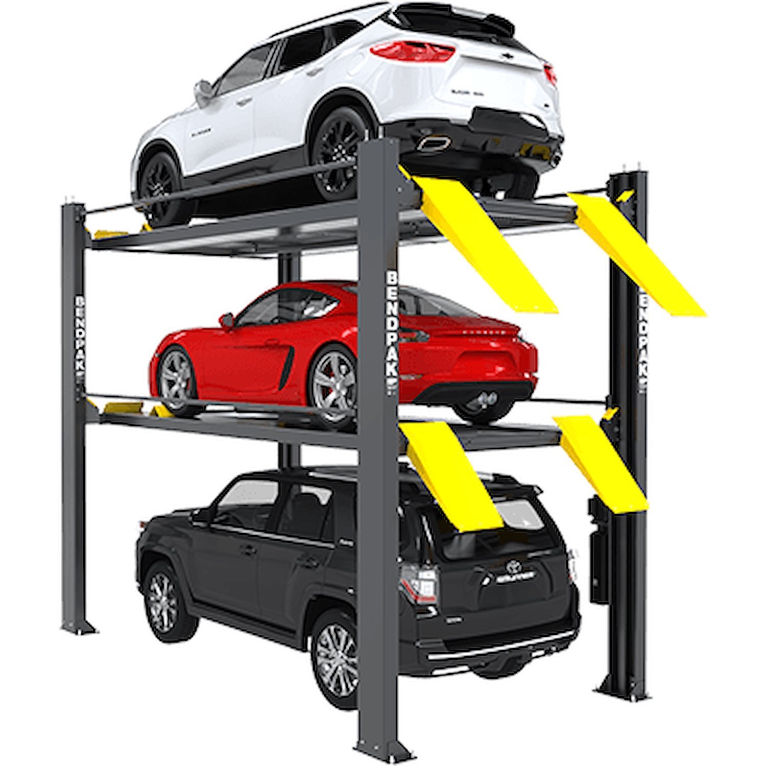 HD-973PX Extended Tri-Level Parking Lift, 9,000 lb. and 7,000 lb. Capacity