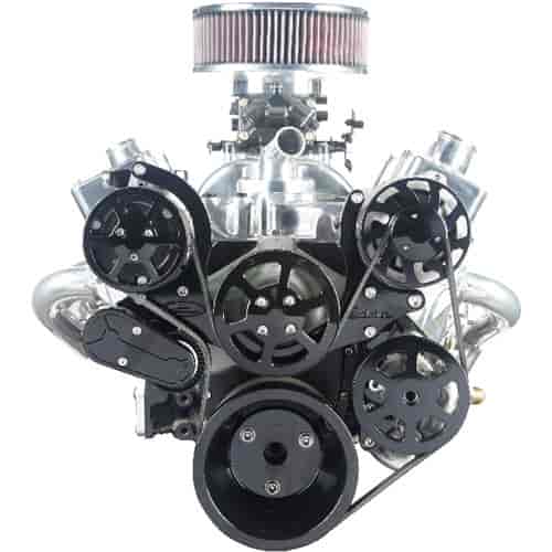 S-Drive Complete Serpentine Pulley Drive System Black Big Block Chevy