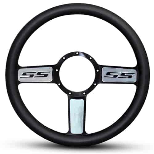 15 in. SS Logo Steering Wheel - Black
