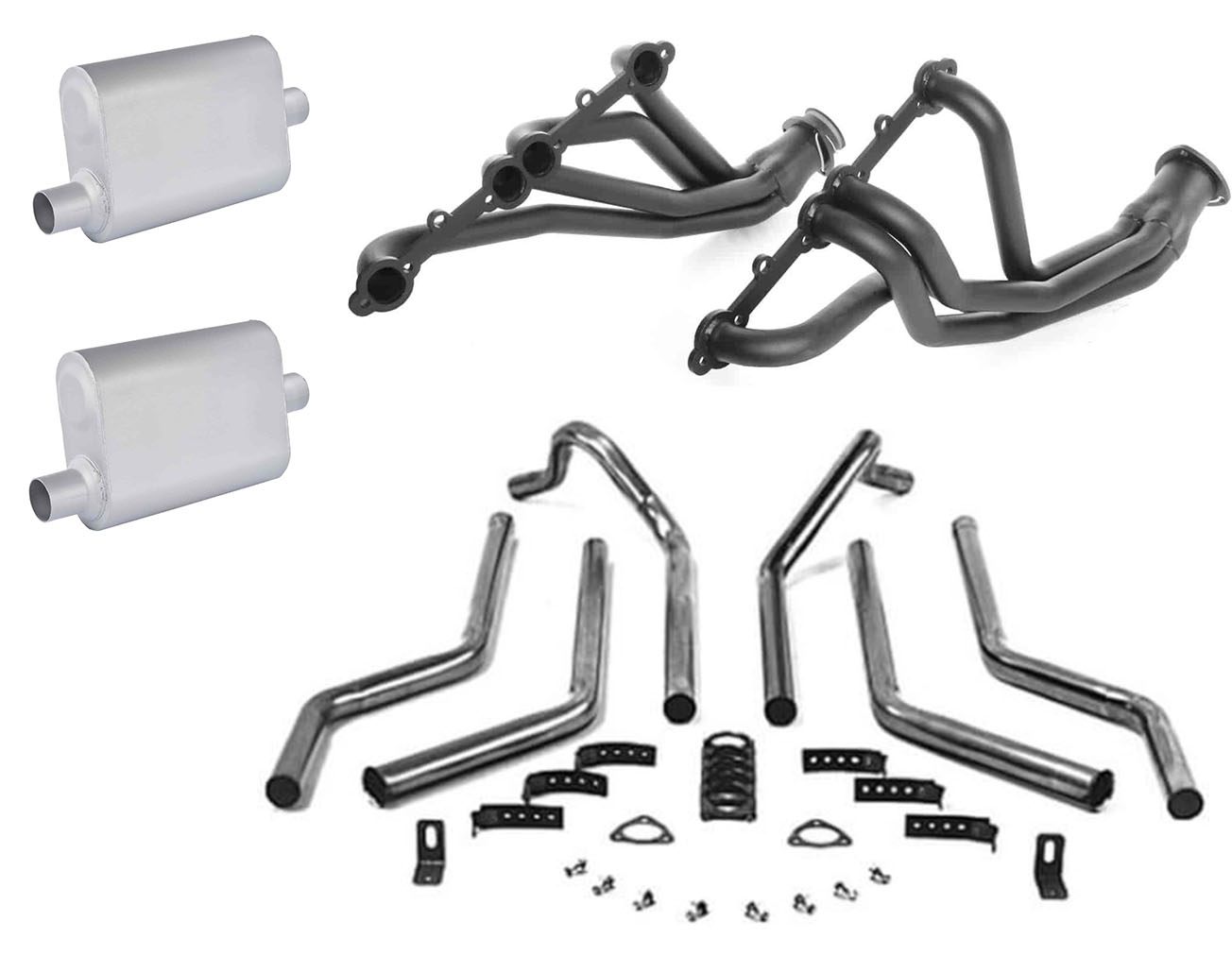 Complete Exhaust Kit 1975-1987 GM 4WD Trucks 305-400  [JEGS Mufflers]