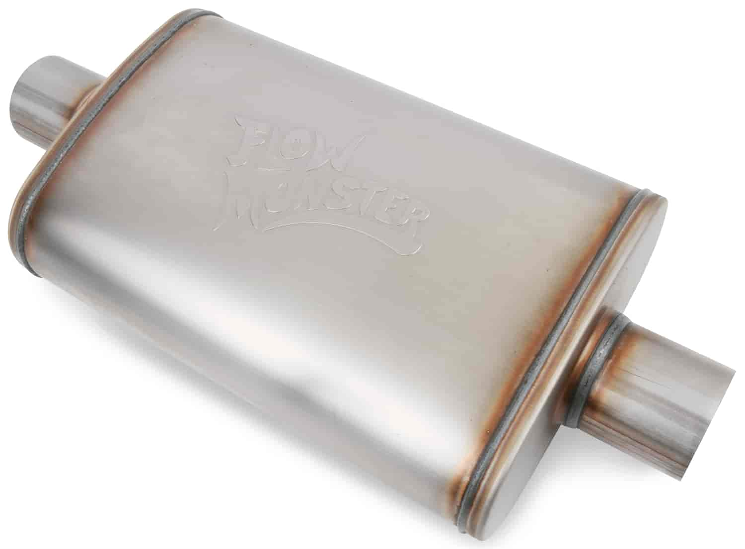 FlowMonster Straight-Through Muffler Oval Case Center In/Center Out: 2.500 in.