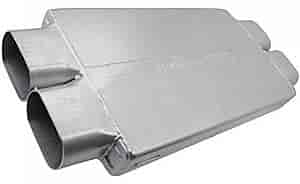 Low-Profile Delta Force Race Muffler Dual In/Dual Out: 3.5"