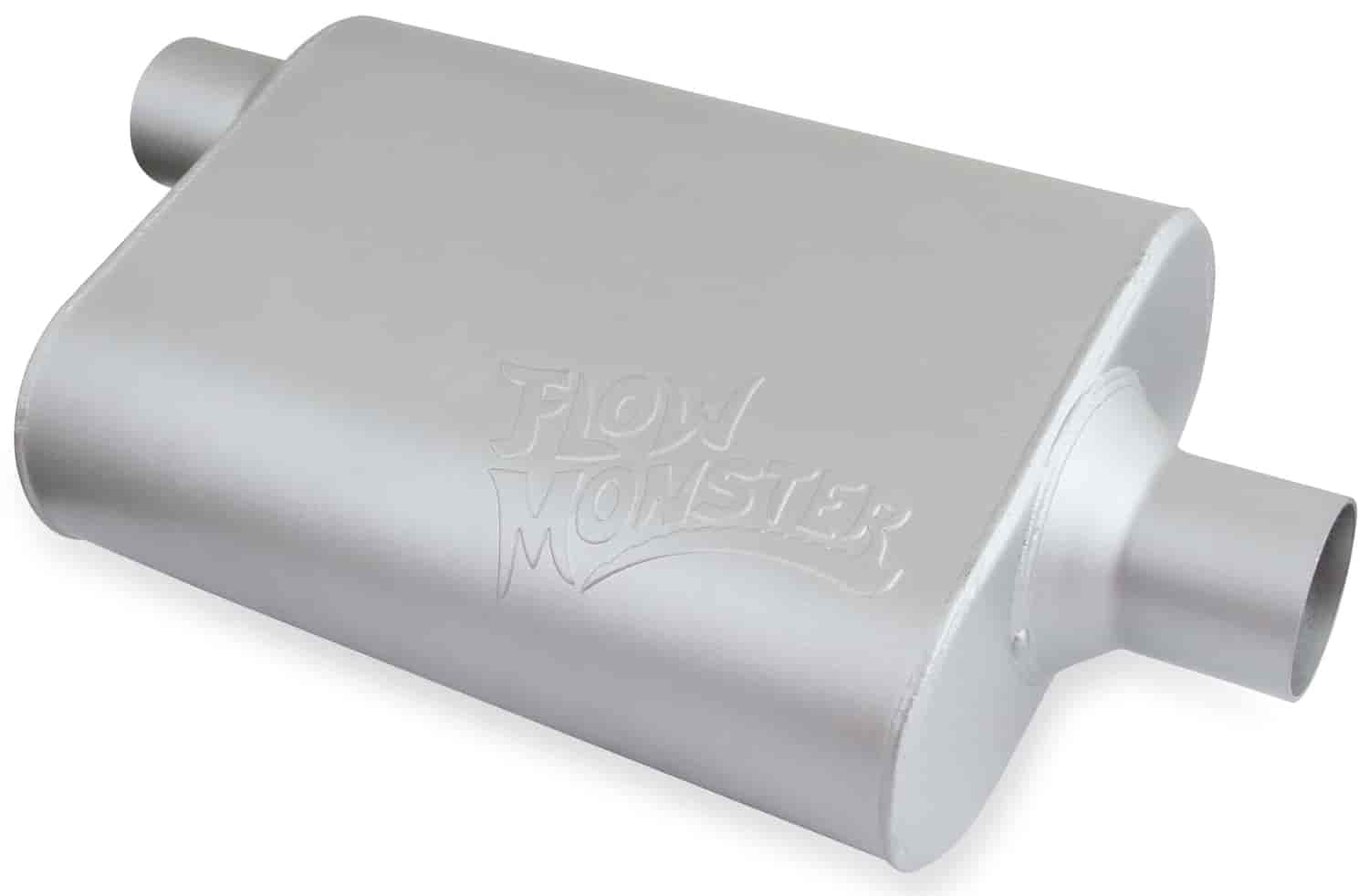 FlowMonster 2-Chamber Muffler - Offset In/Center Out: 2.250 in.