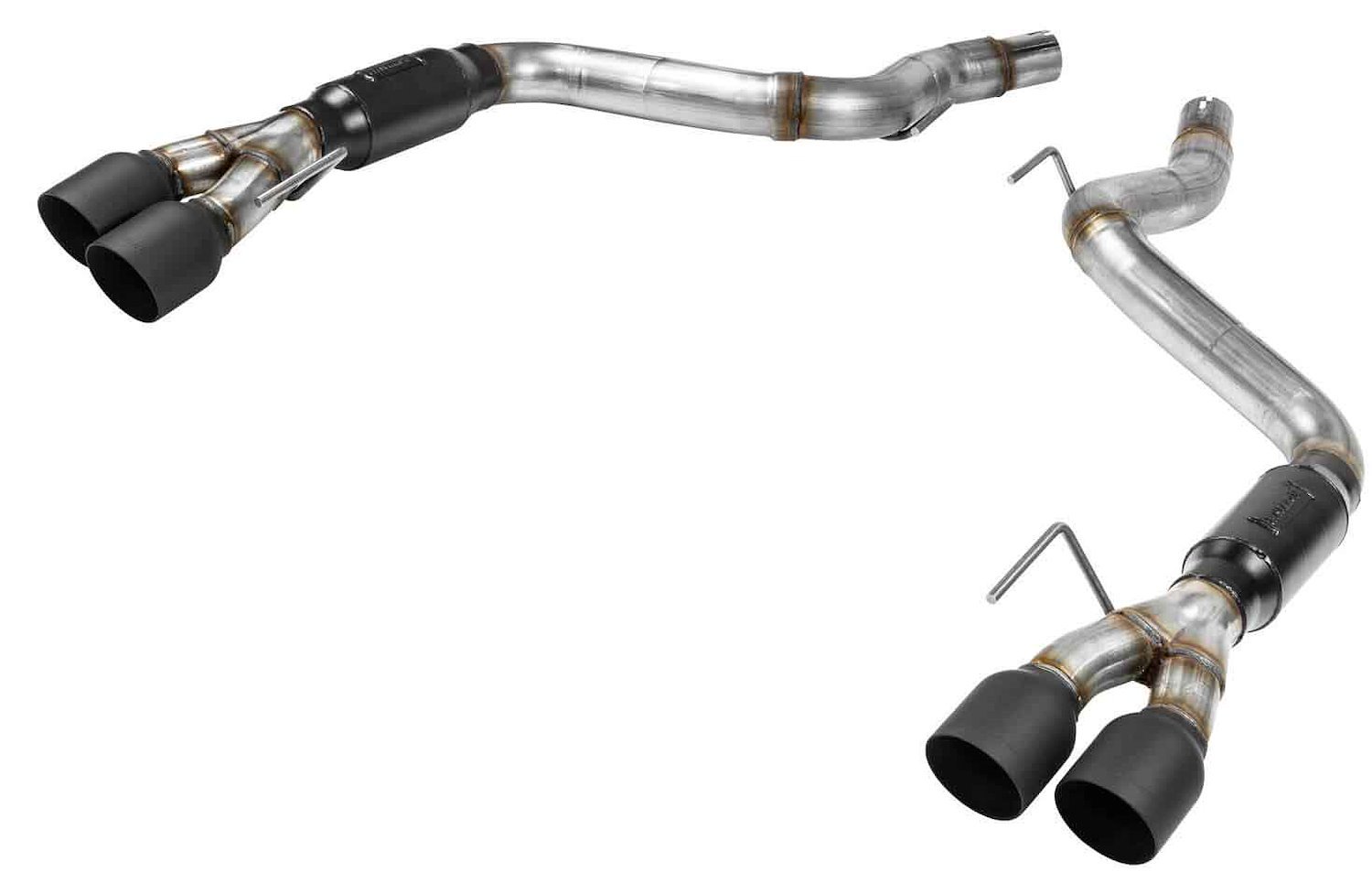 Outlaw Axle-Back Exhaust System 2018-2019 Ford Mustang GT 5.0L V8 - Black Ceramic Quad Tips