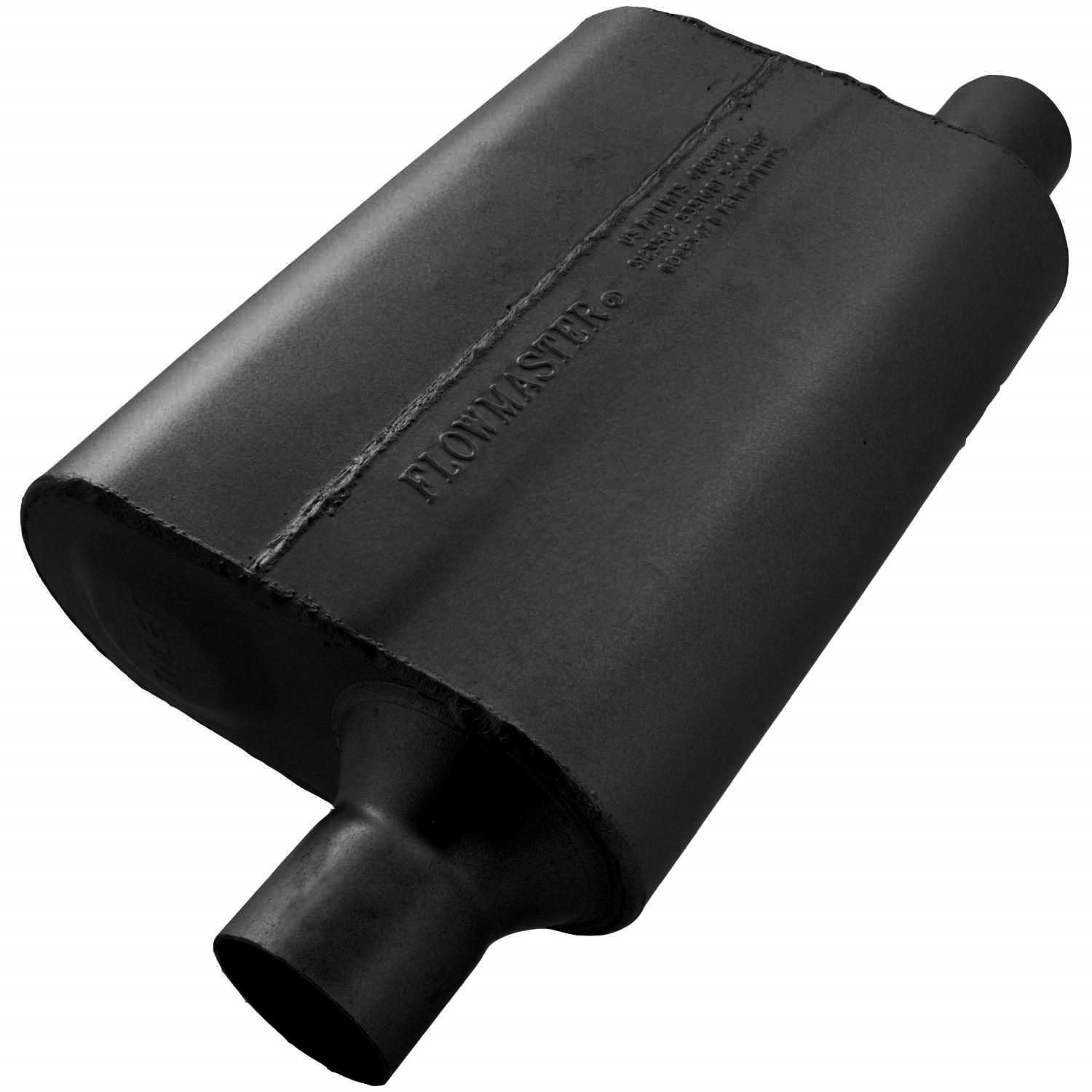 40 Series Delta Flow Muffler Same Side Offset In/Out: 2.25"